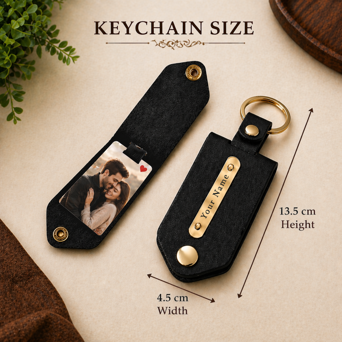 Personalized Leather Photo Keychain