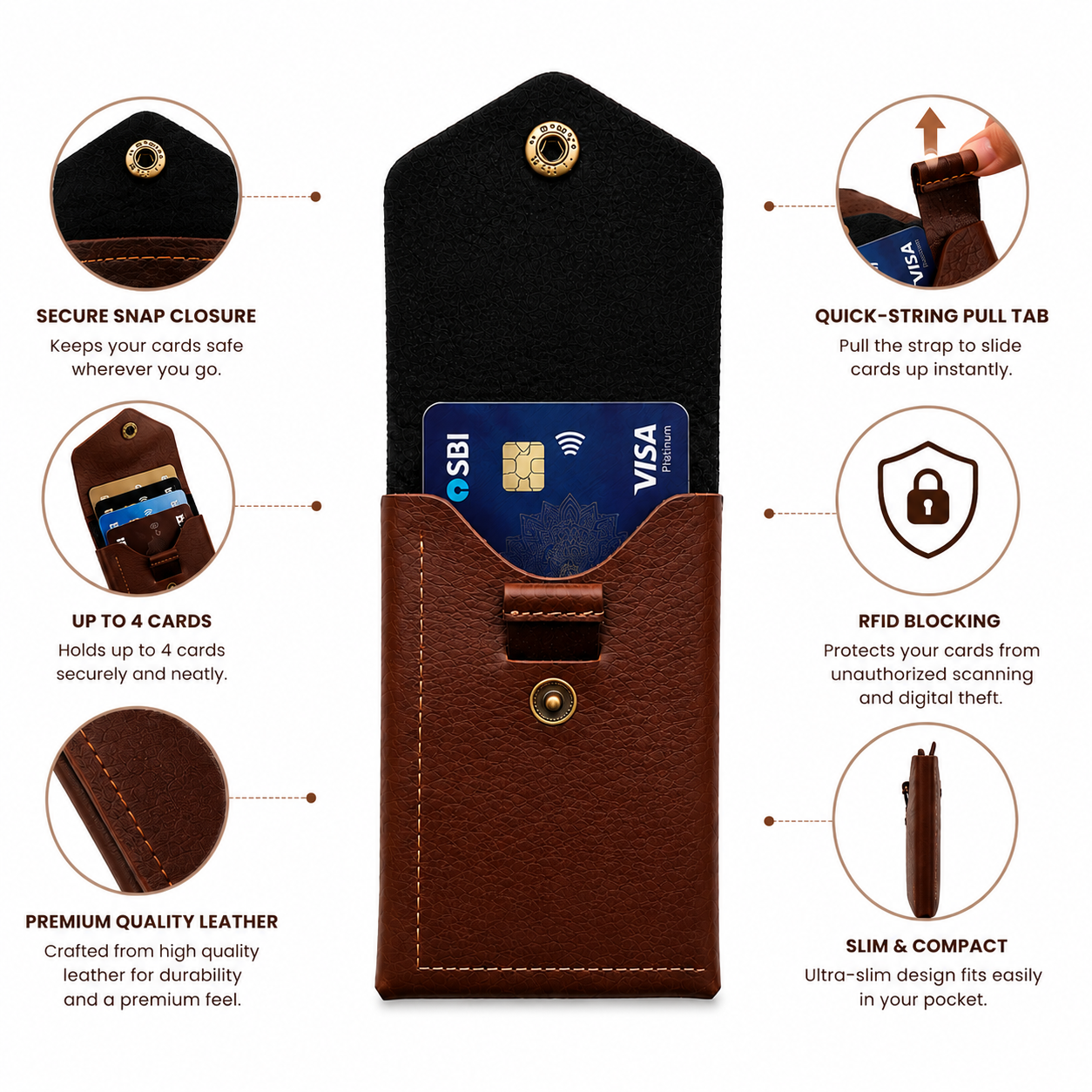 Customized Flip Leather Wallet with Name
