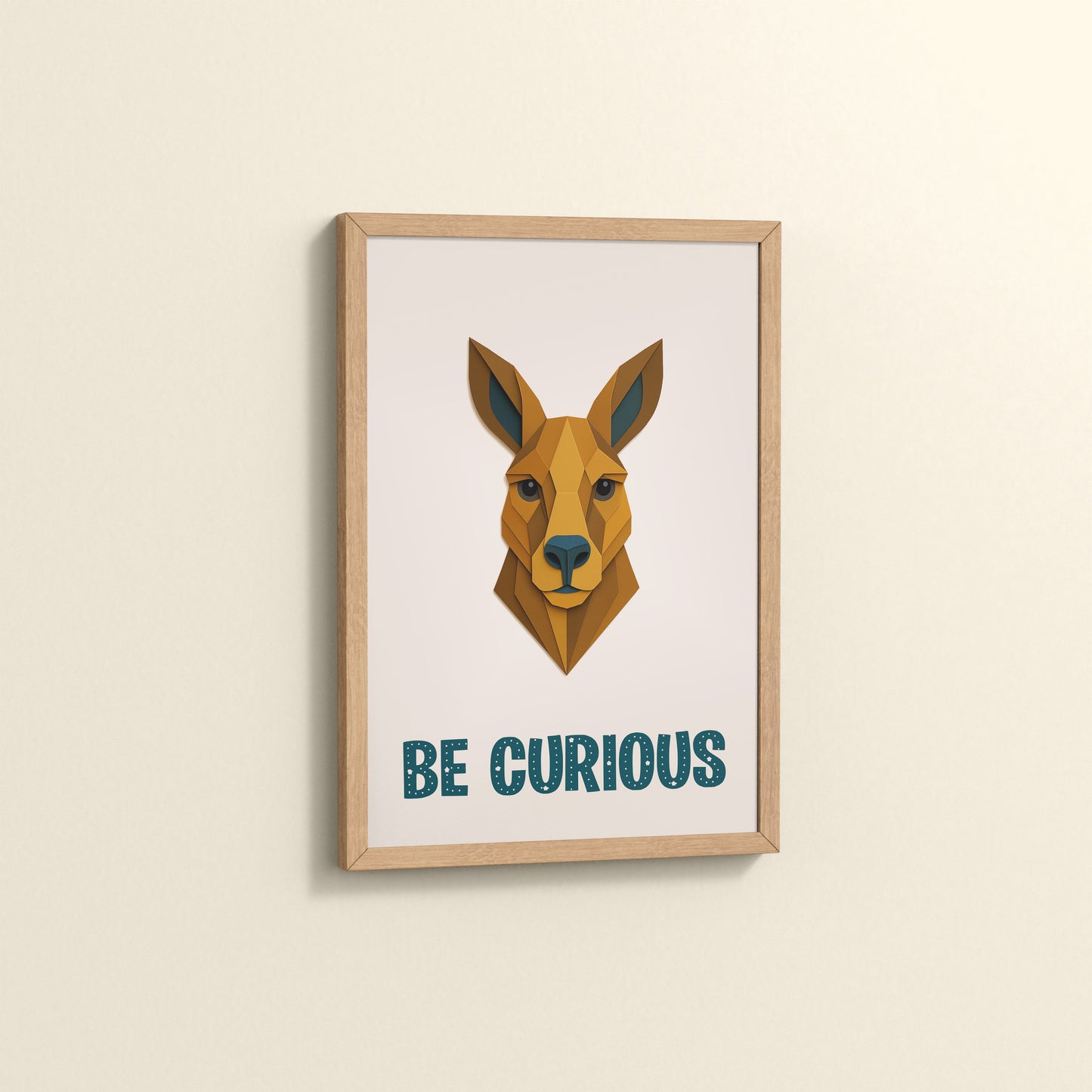 Side View of Be Curious Like a Kangaroo Photo Frame in Natrual Color Frame