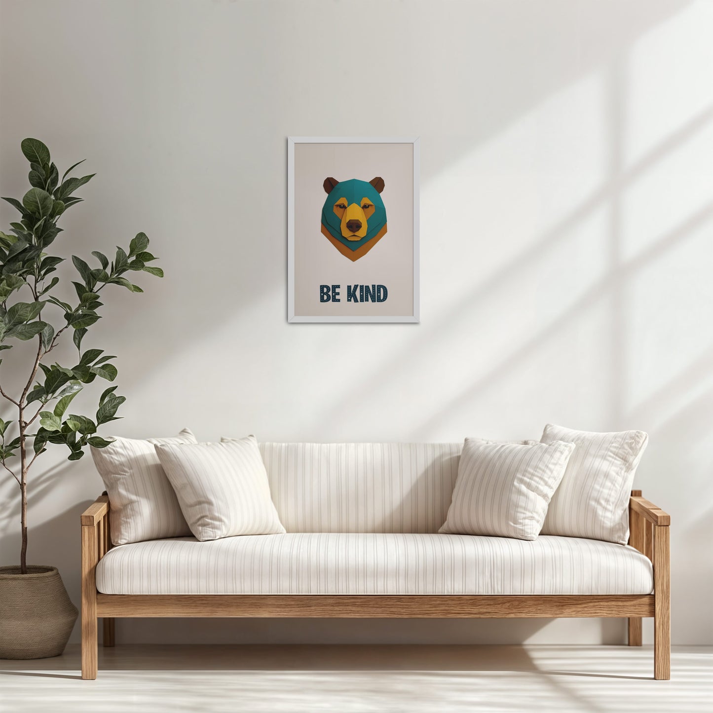 Living Room Cabinet Table Preview of Be Kind Like a Bear Motivational Wall Frame in White Color Frame