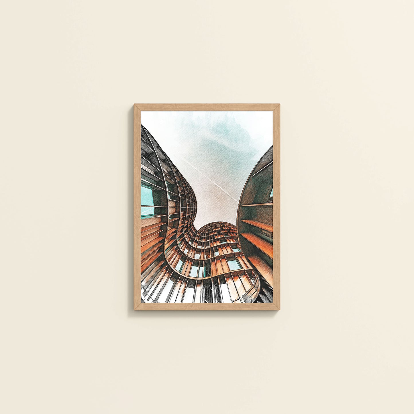 Wall View of Axel Tower Beauty – Modern Interior Architecture Frame in Natrual Color Frame