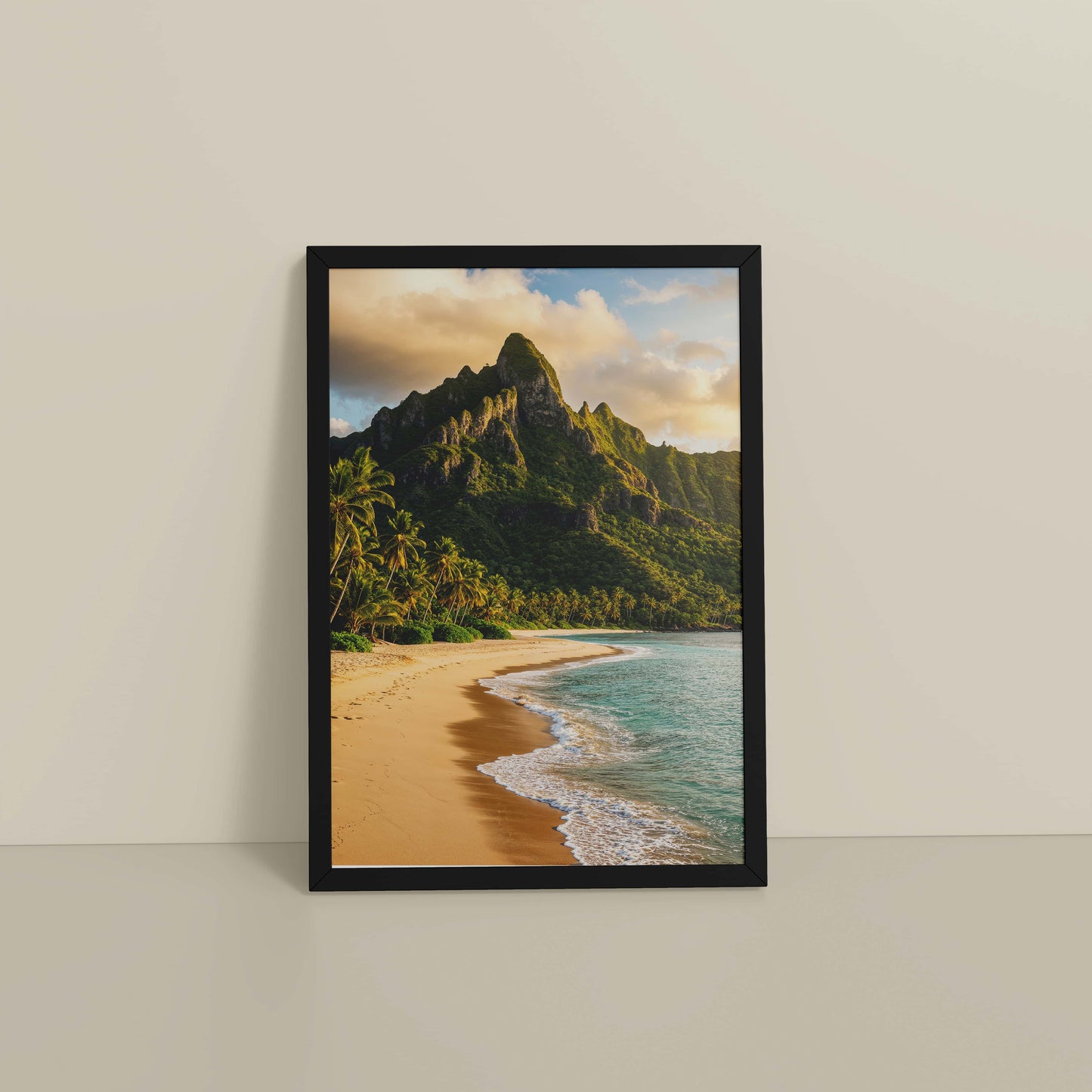 Floor View of Nature’s Shore – Colombia Beach in Wall Photo Frame in Black Color Frame