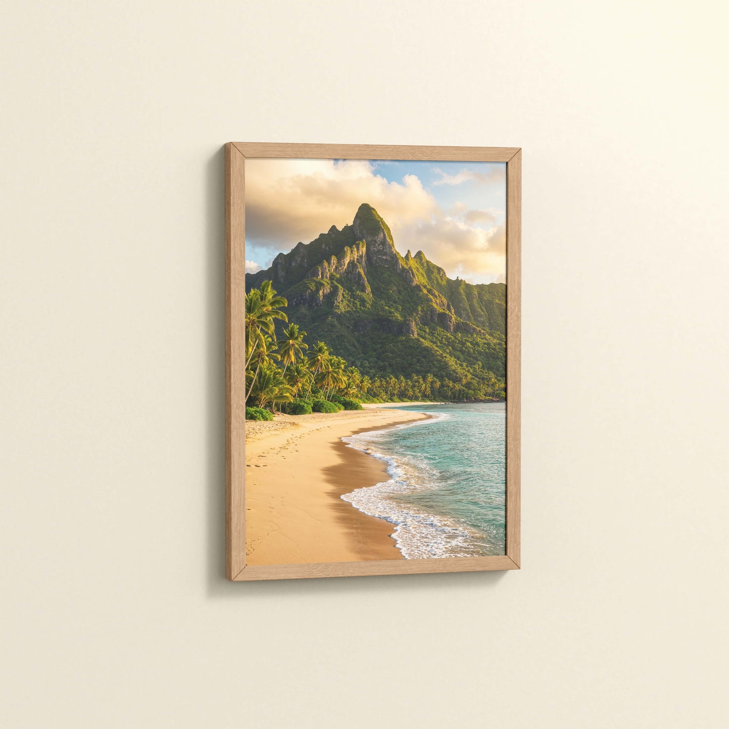 Side View of Nature’s Shore – Colombia Beach in Wall Photo Frame in Natrual Color Frame