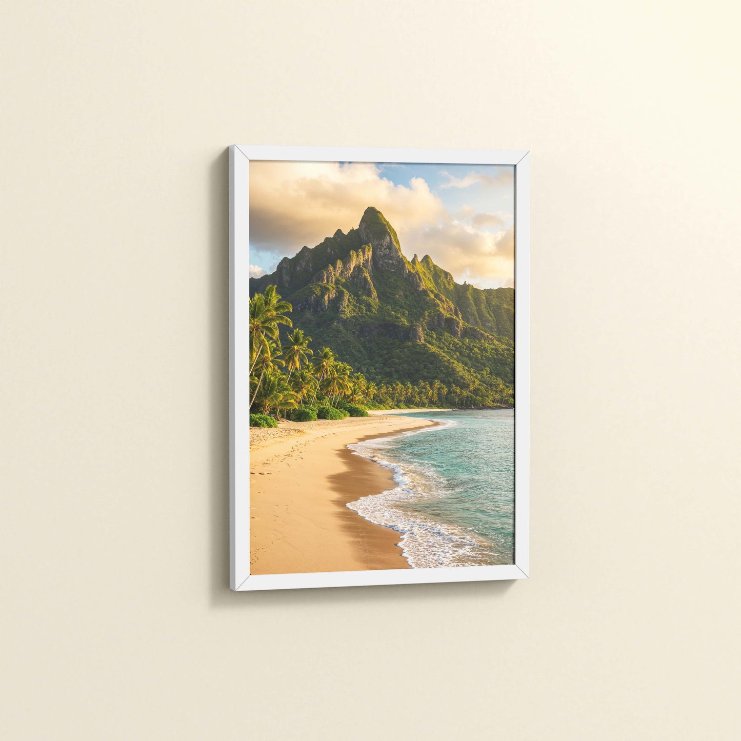 Side View of Nature’s Shore – Colombia Beach in Wall Photo Frame in White Color Frame