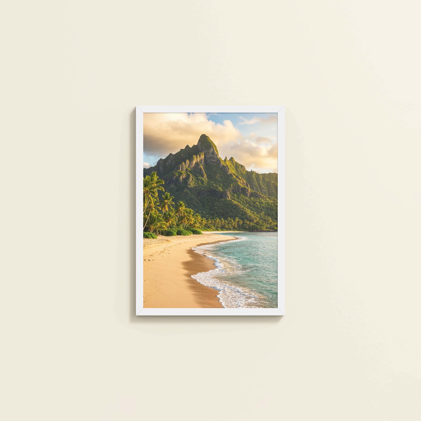 Wall View of Nature’s Shore – Colombia Beach in Wall Photo Frame in White Color Frame