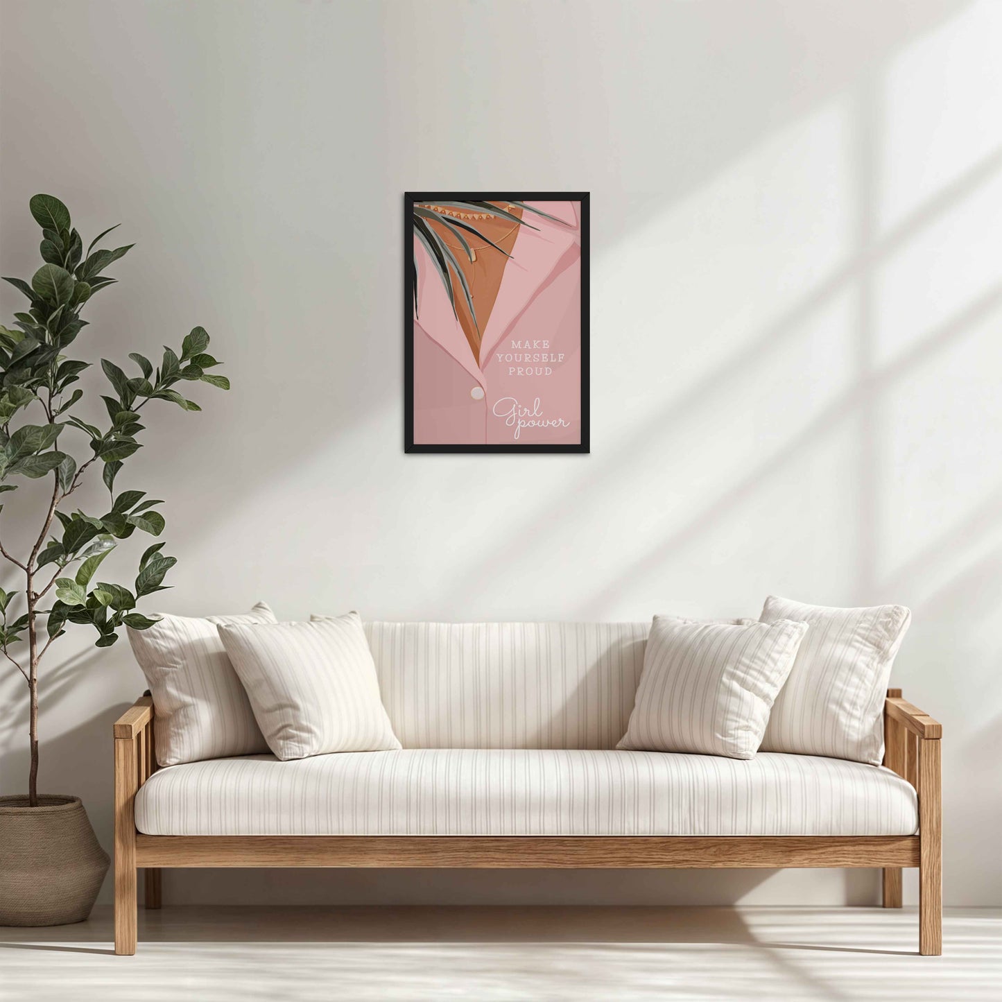 Living Room Cabinet Table Preview of Make Yourself Proud – Girl Power Boho Art Frame in Black Color Frame