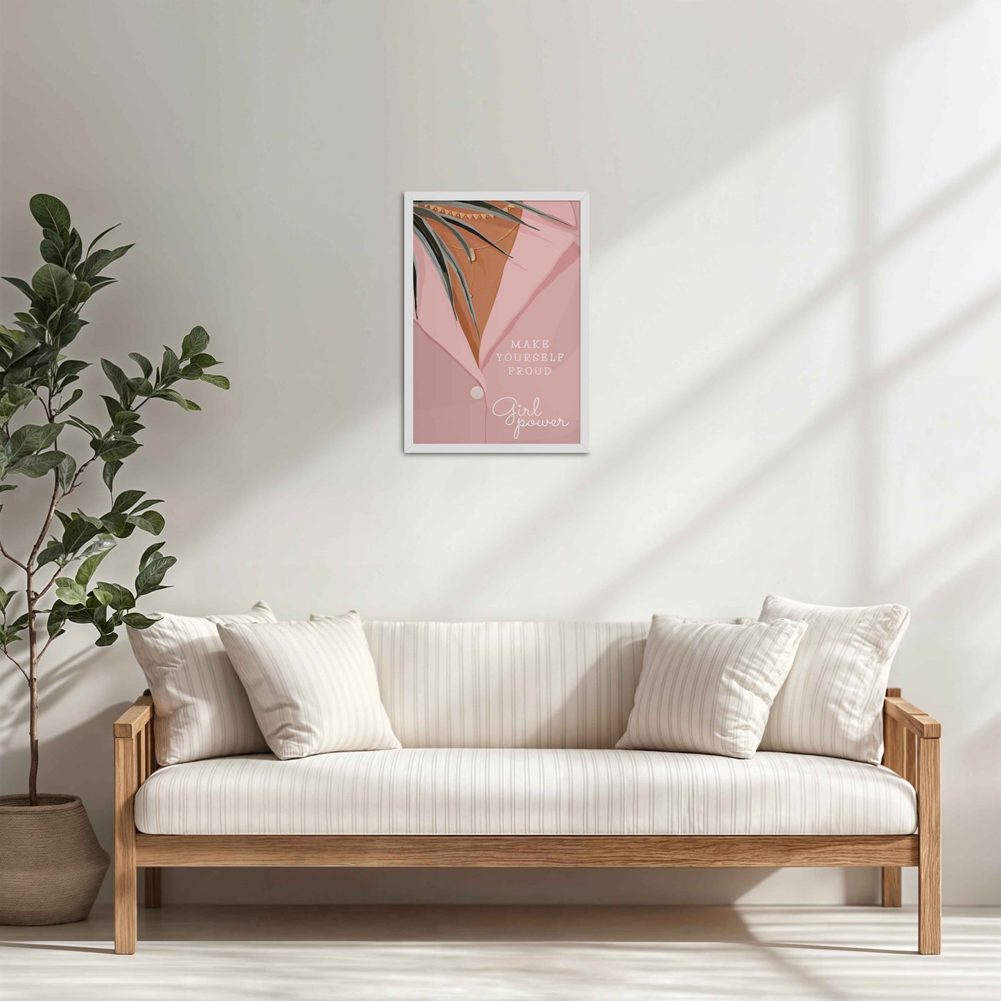 Living Room Cabinet Table Preview of Make Yourself Proud – Girl Power Boho Art Frame in White Color Frame