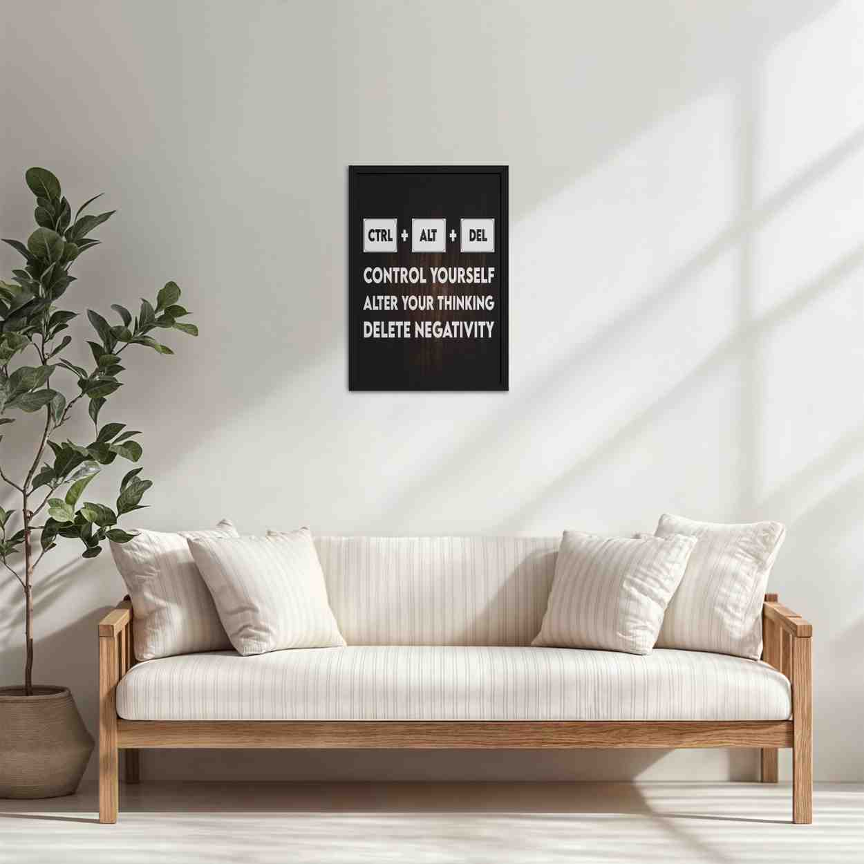 Living Room Cabinet Table Preview of Code Your Mind – Control, Alter, Delete Wall Frame in Black Color Frame