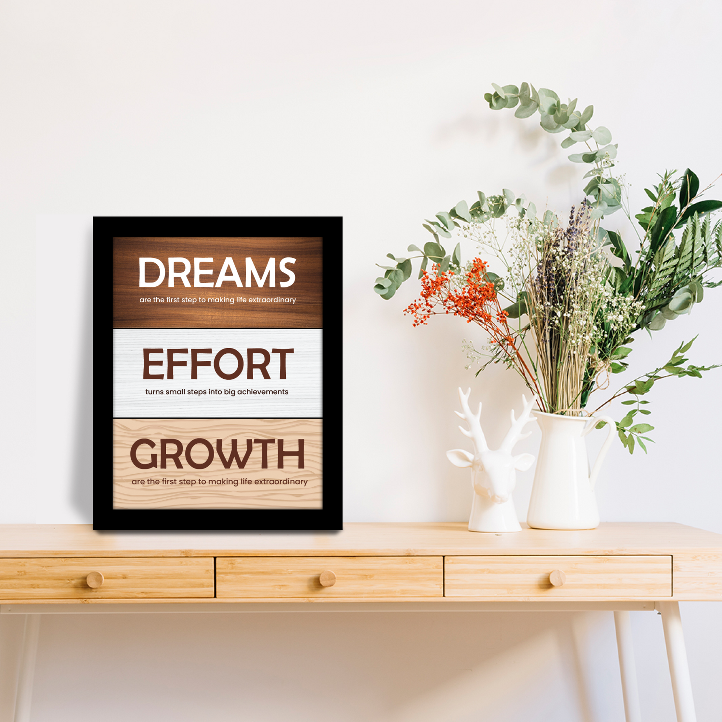 Dreams, Effort, Growth: Motivational Photo Frame