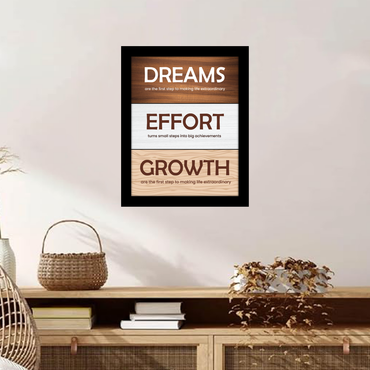 Dreams, Effort, Growth: Motivational Photo Frame