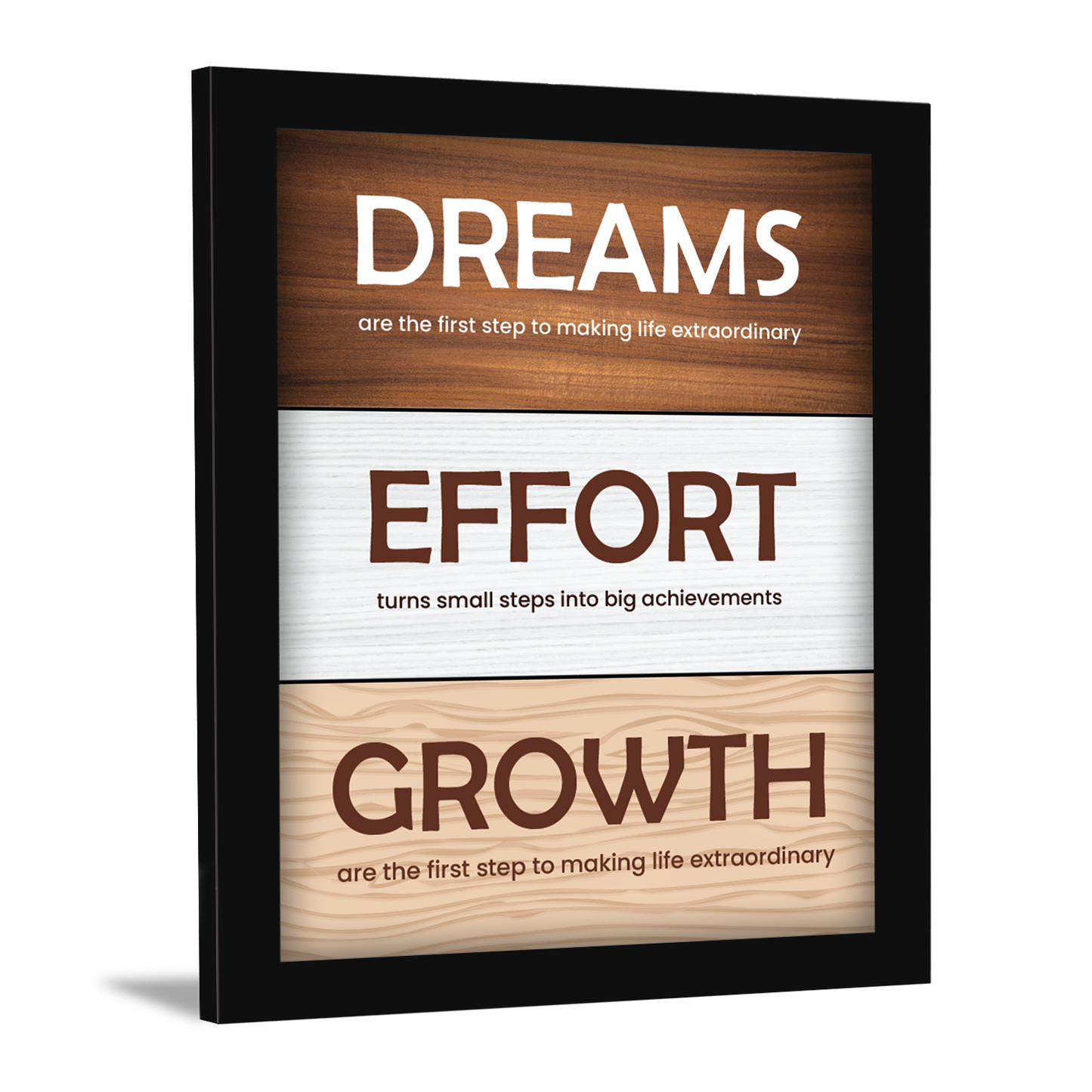 Dreams, Effort, Growth: Motivational Photo Frame