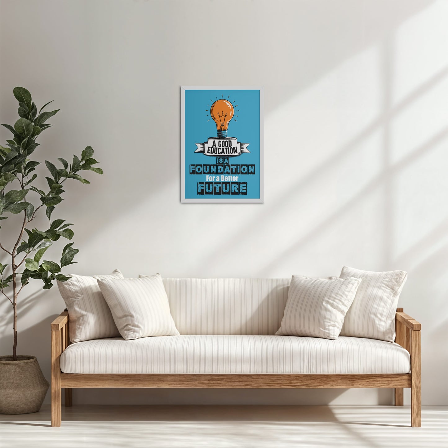 Living Room Cabinet Table Preview of Foundation for the Future – Educational Motivational Frame in White Color Frame