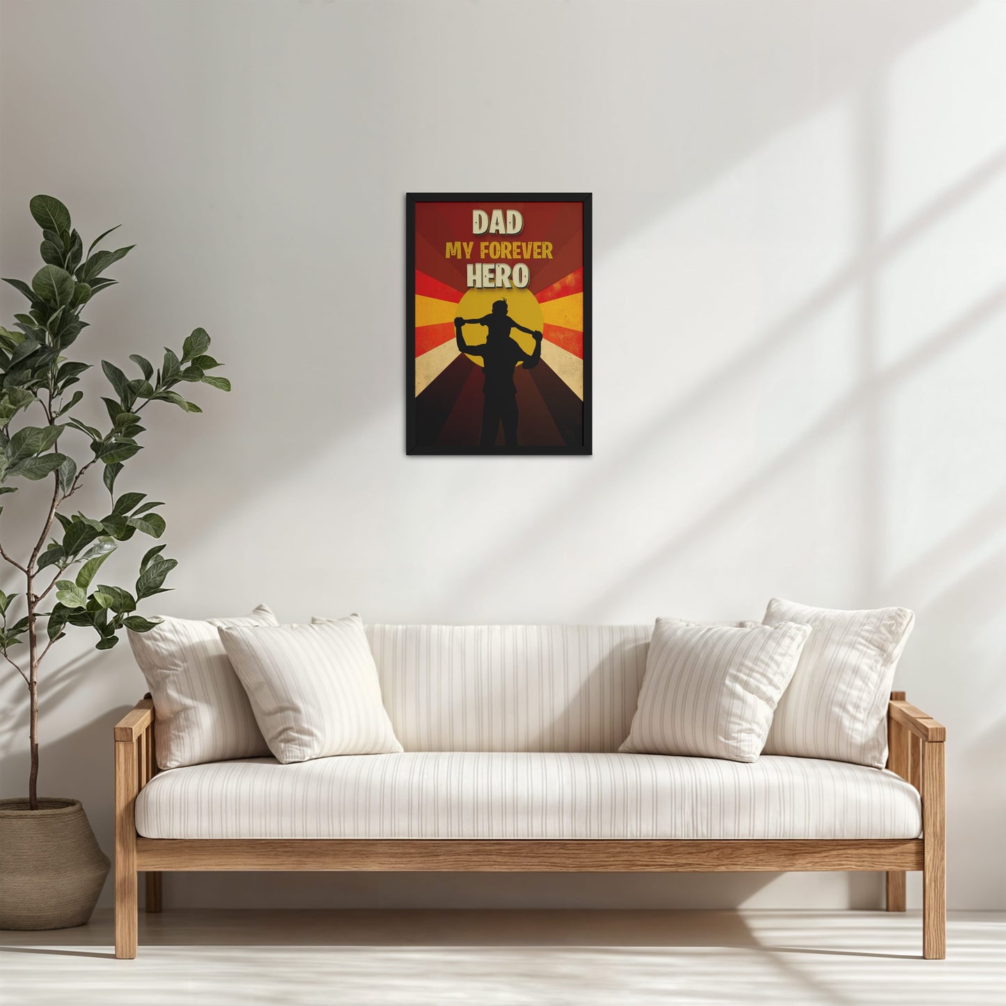 Living Room Cabinet Table Preview of My Forever Hero – Dad Wall Art Frame in Black Color Frame