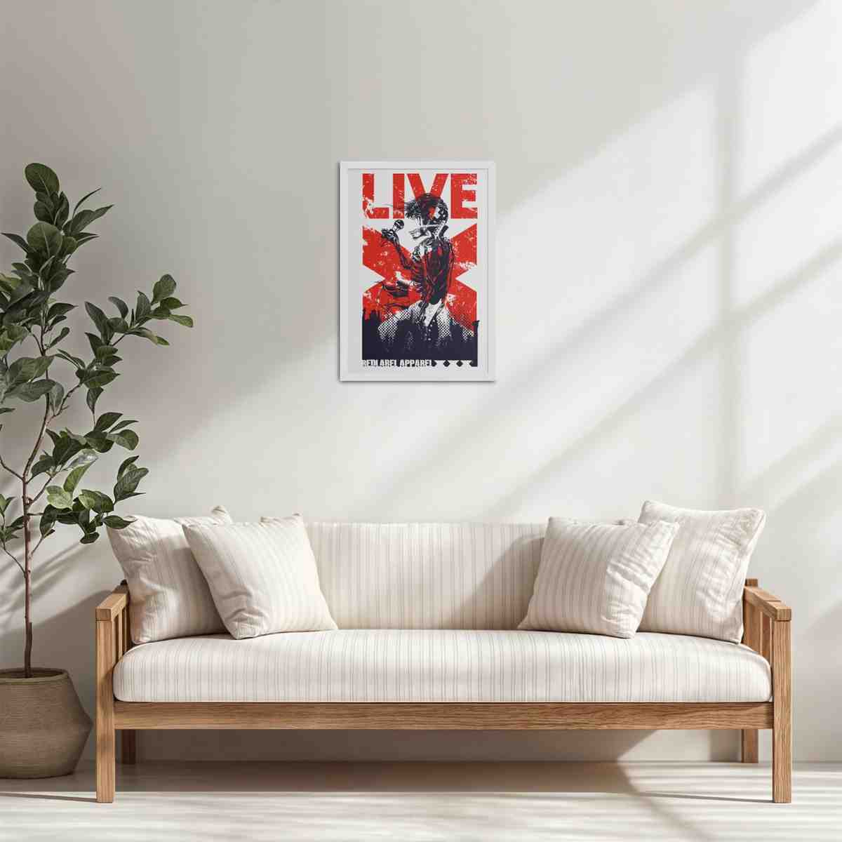 Living Room Cabinet Table Preview of Skeleton PopStar – Skeleton Singer & Guitarist Art Frame in White Color Frame