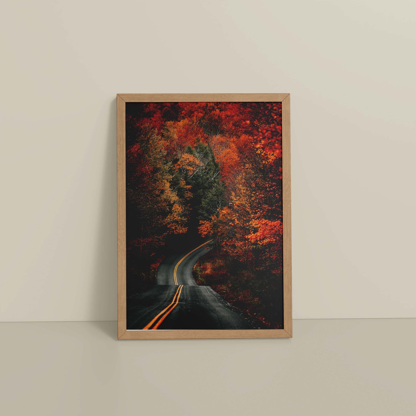 Floor View of Nature Serenity – Beautiful Tree Canopy Landscape Wall Art in Natrual Color Frame