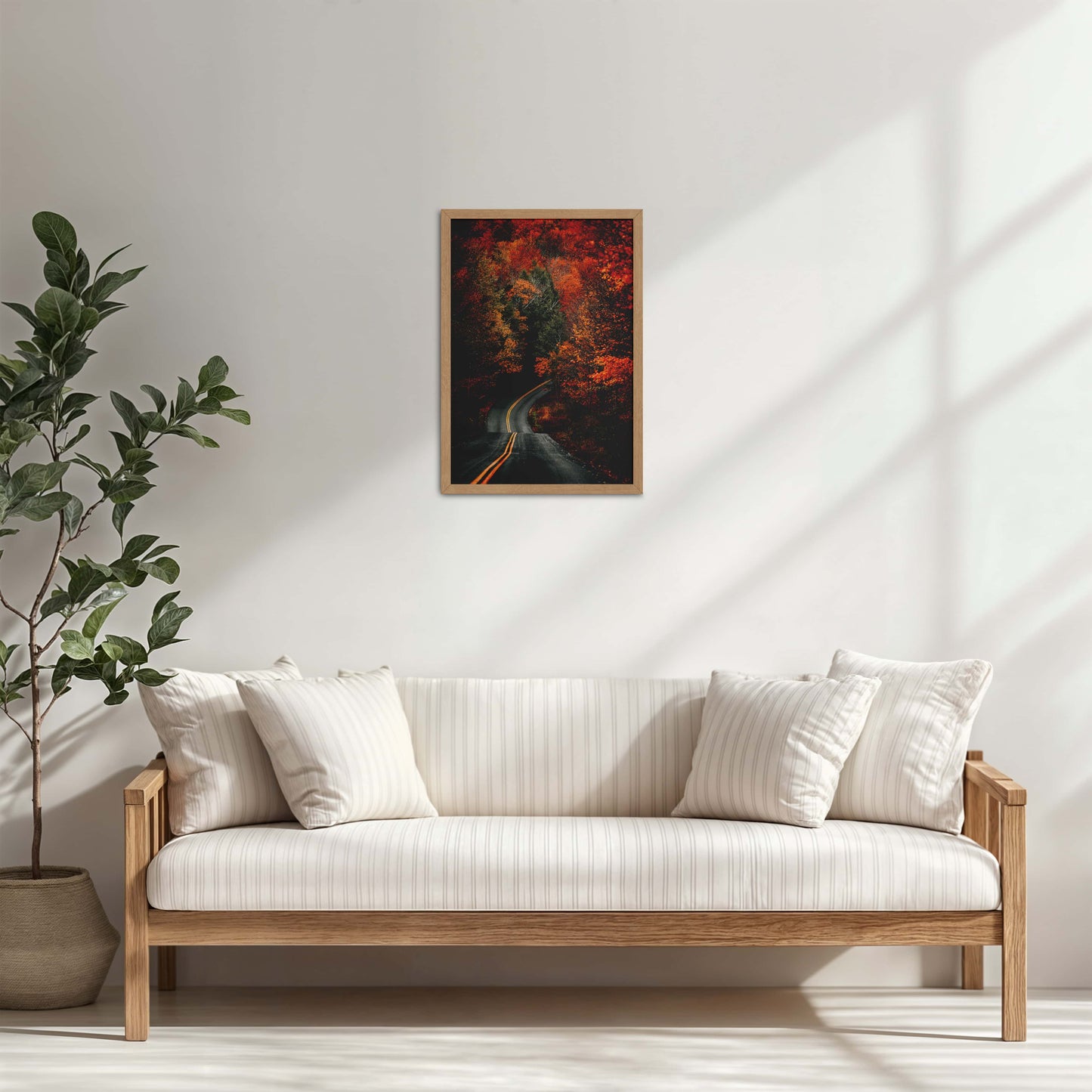 Living Room Cabinet Table Preview of Nature Serenity – Beautiful Tree Canopy Landscape Wall Art in Natrual Color Frame