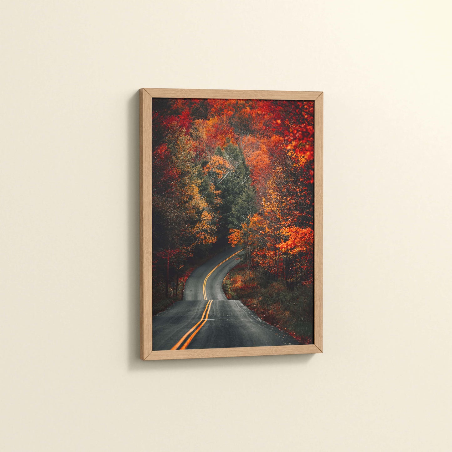 Side View of Nature Serenity – Beautiful Tree Canopy Landscape Wall Art in Natrual Color Frame