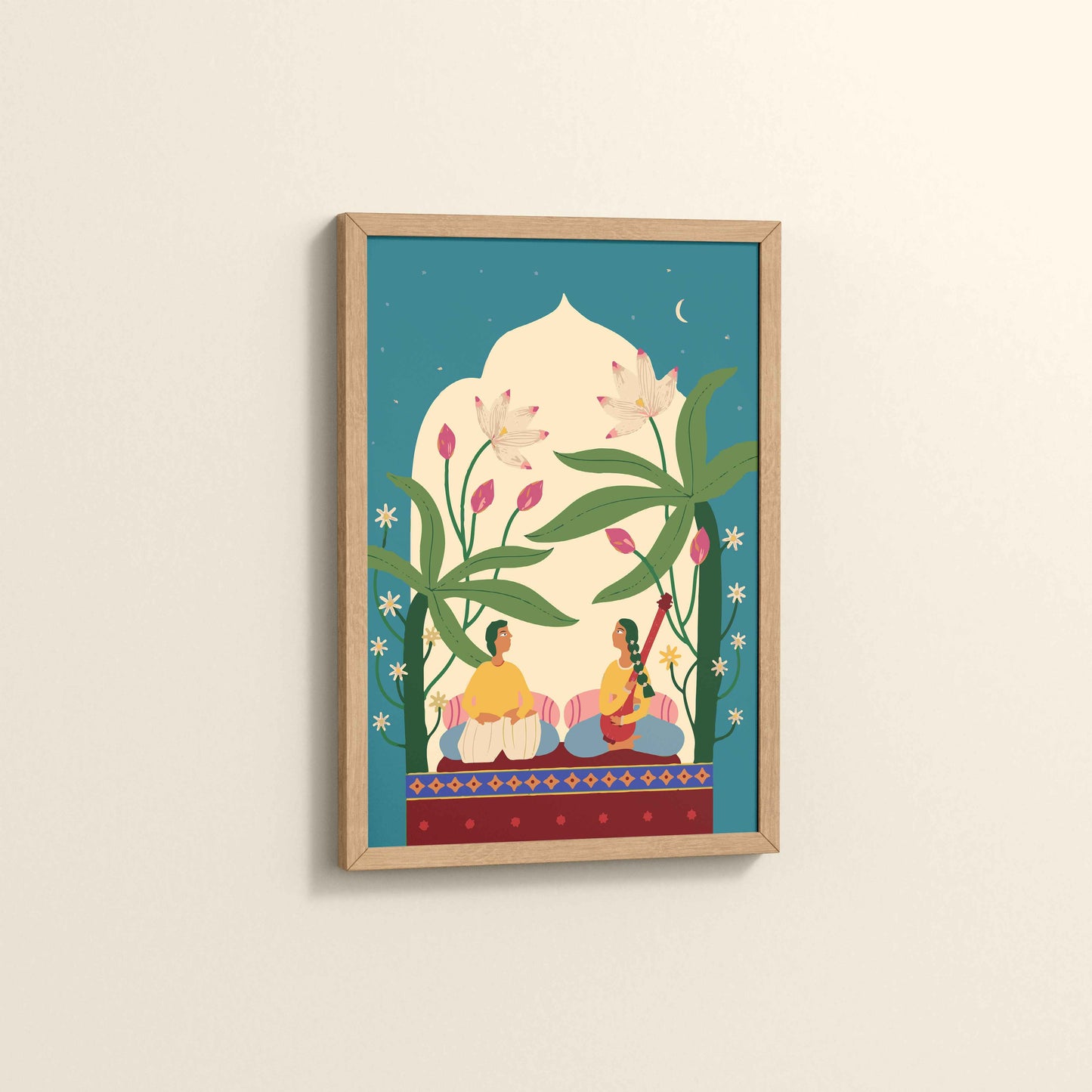 Side View of Madhubani Wedding Stationery – With a Timeless Artistic Touch in Natrual Color Frame