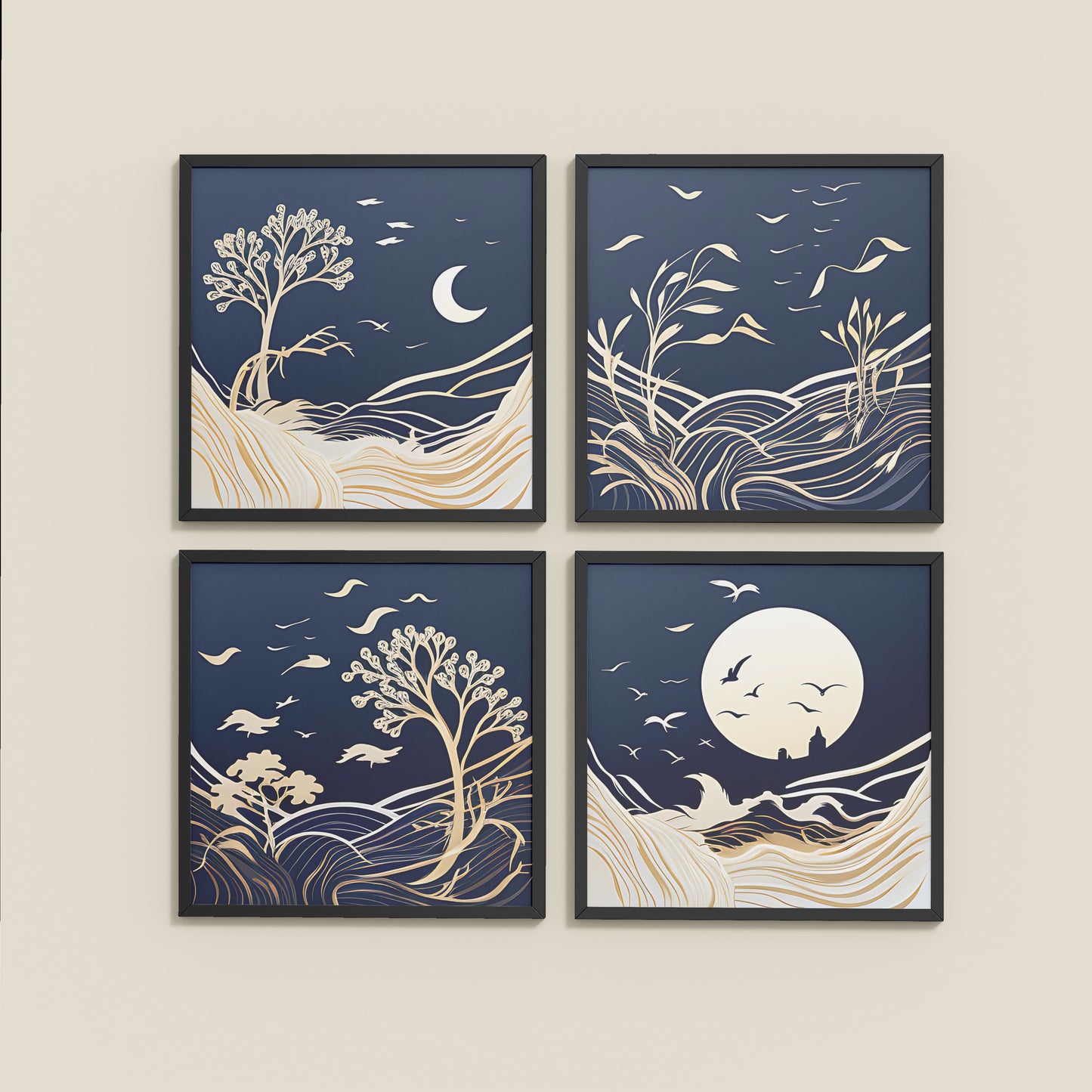 Wall View of Live Bold – Motivational Wall Art Set of 4 Frames in Black Color Frame