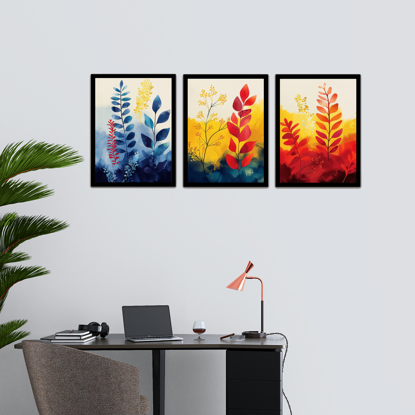 Abstract Floral Art Painting Frame & Wall Décor