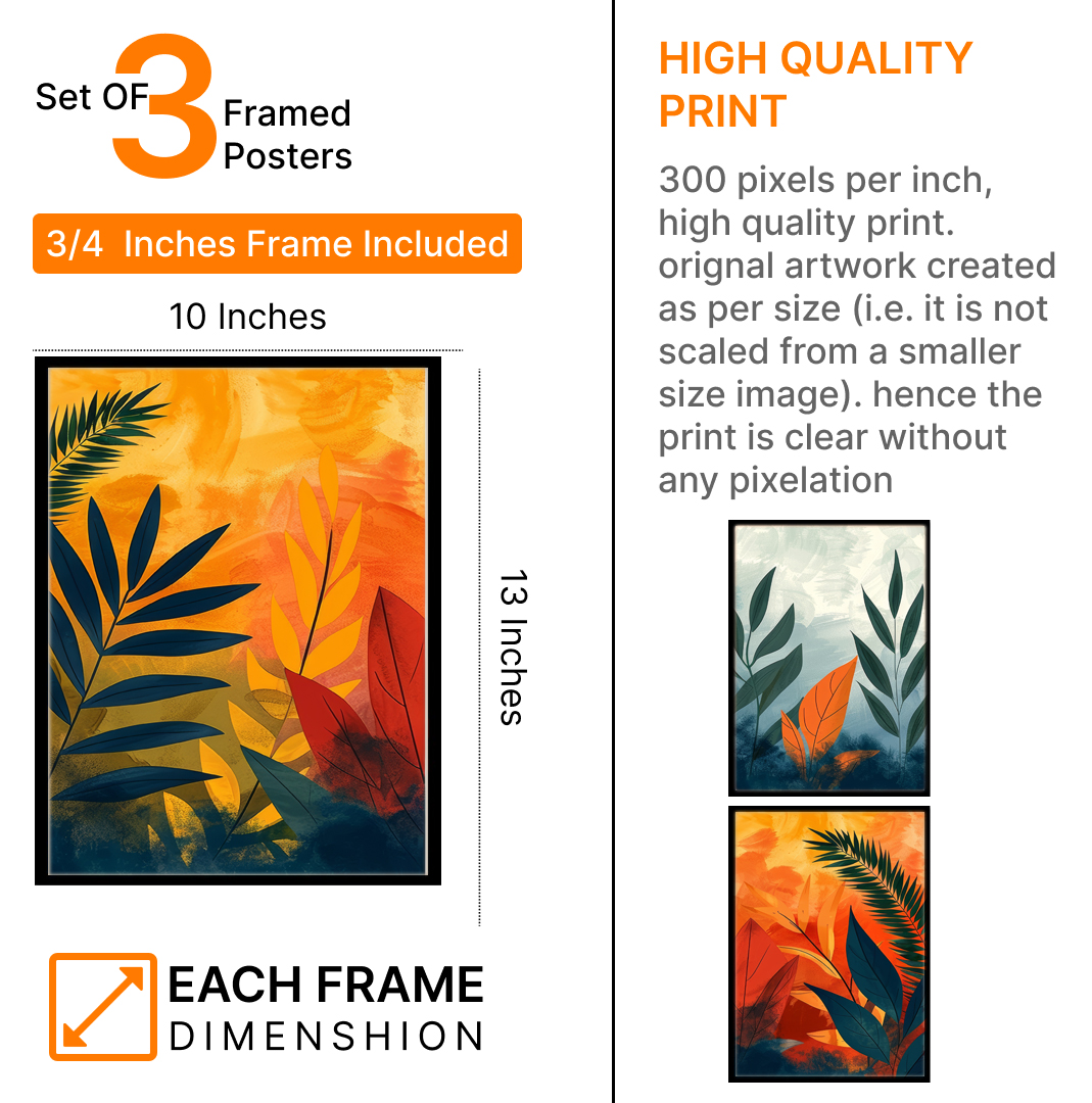 Vibrant Modern Abstract Floral Art Frame & Wall Décor