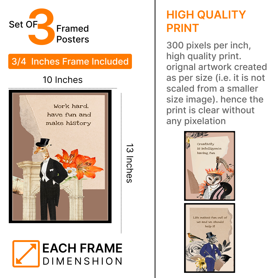Life, Creativity & Fun – Inspirational Quote Photo Frame & Wall Décor