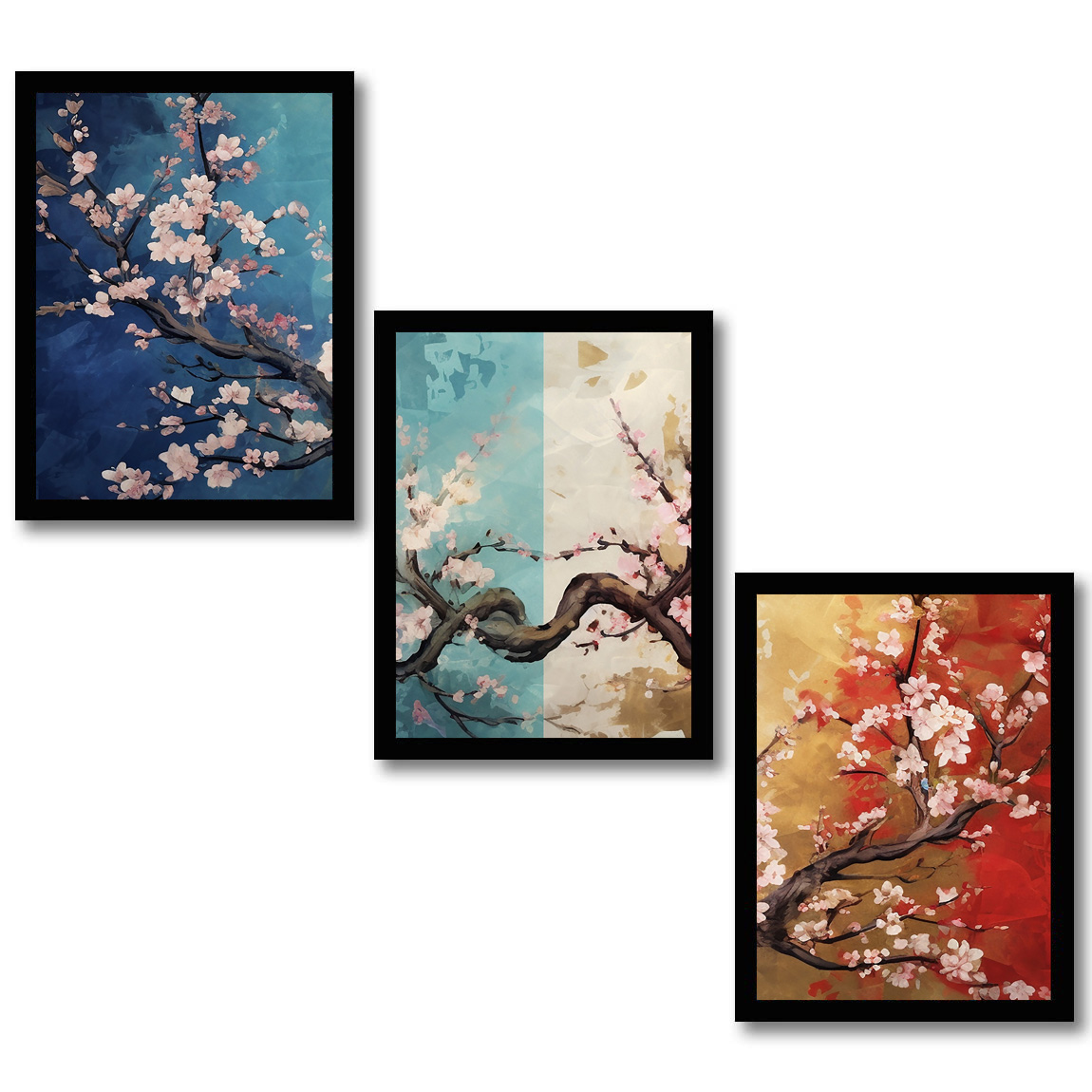 Beautiful Abstract Cherry Blossom Painting Frame & Wall Decor