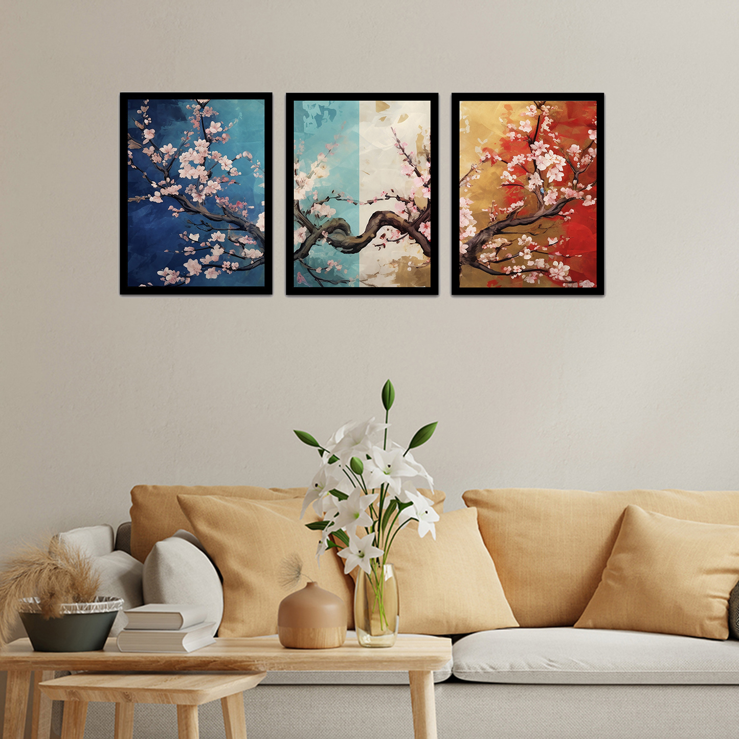Beautiful Abstract Cherry Blossom Painting Frame & Wall Decor