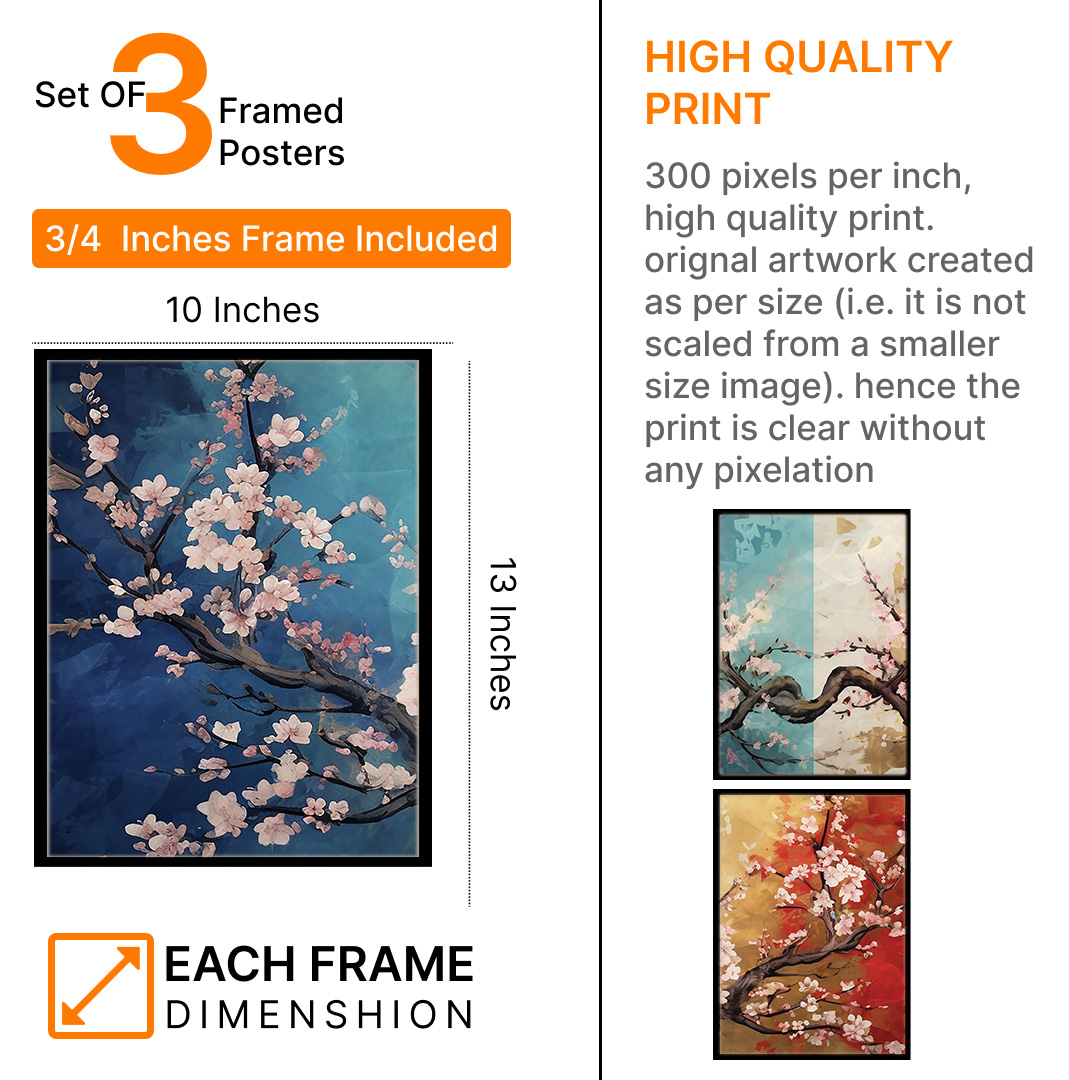 Beautiful Abstract Cherry Blossom Painting Frame & Wall Decor