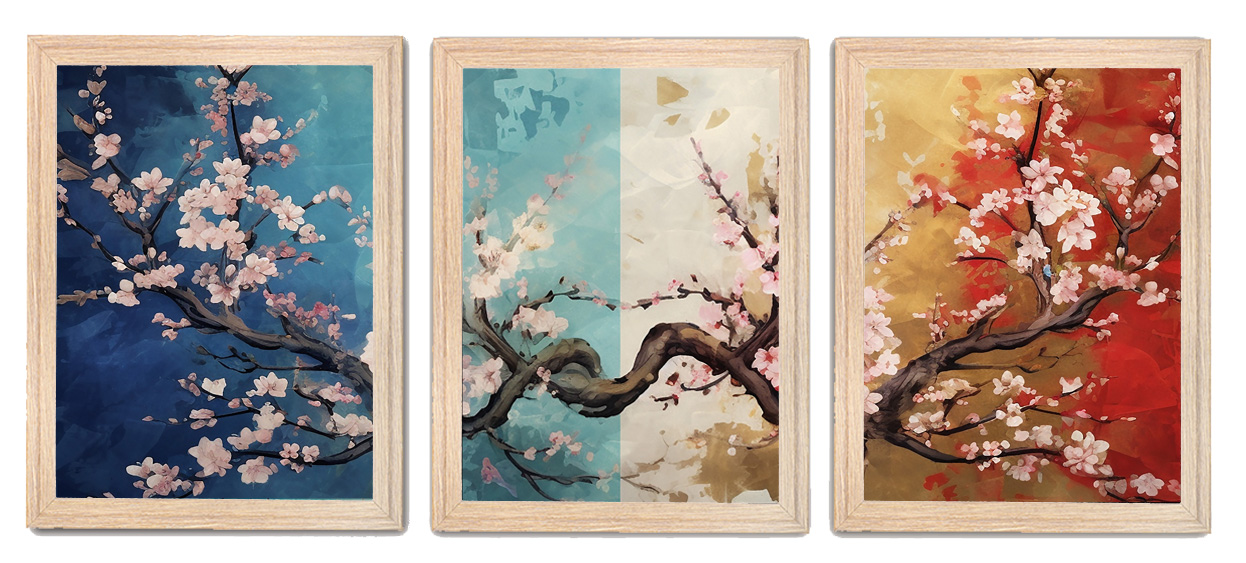 Beautiful Abstract Cherry Blossom Painting Frame & Wall Decor