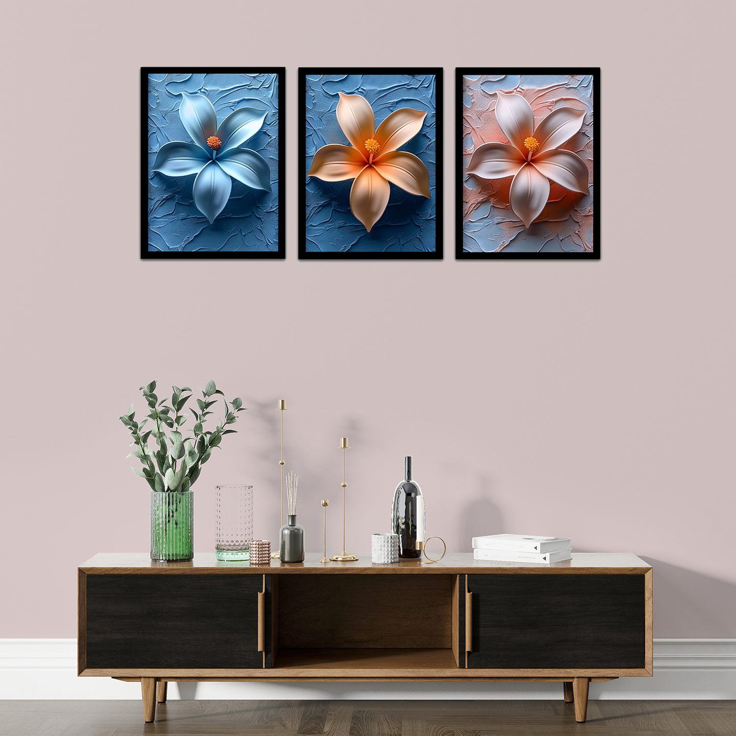 Beautiful Flower Printed Frames & Elegant Wall Decor