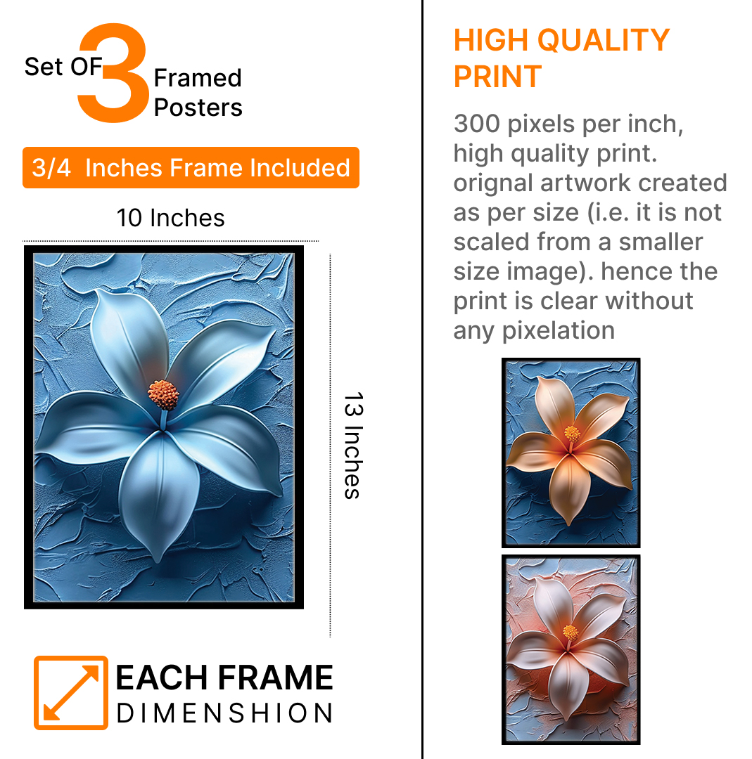 Beautiful Flower Printed Frames & Elegant Wall Decor