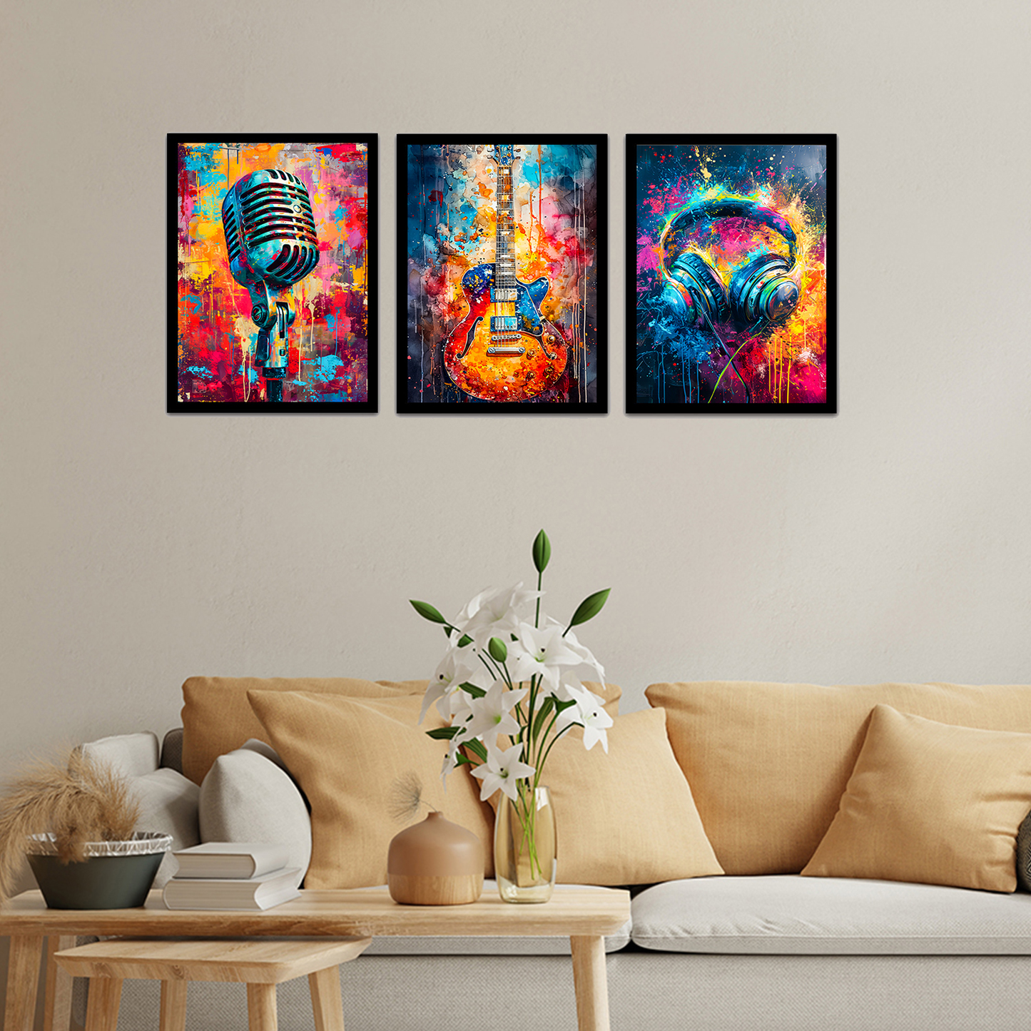 Colorful Abstract Musical Instrument Art Frames & Wall Decor