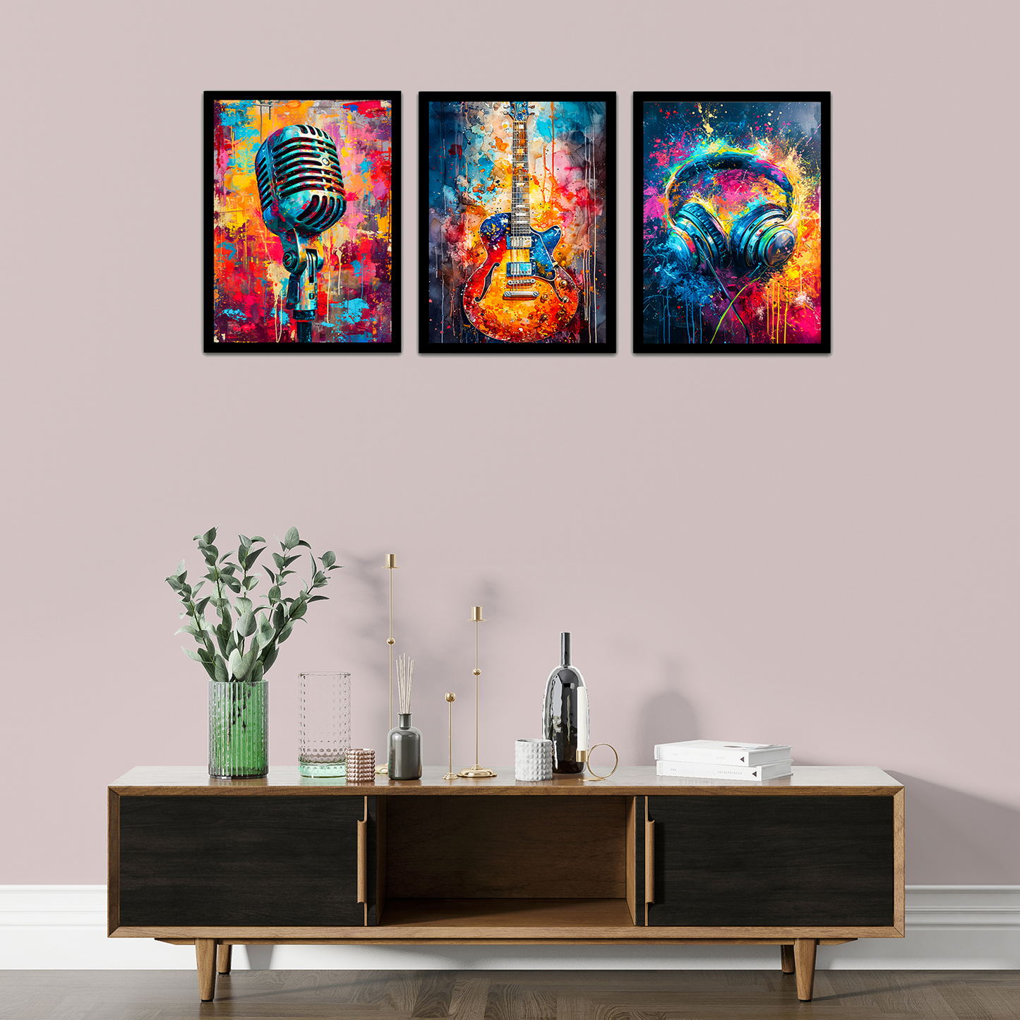 Colorful Abstract Musical Instrument Art Frames & Wall Decor