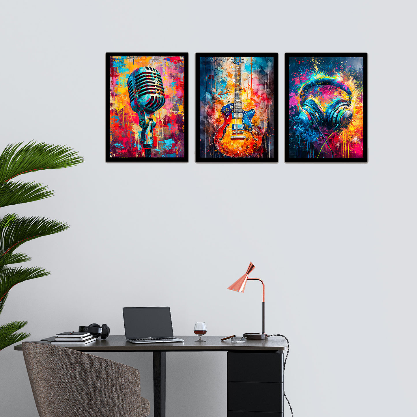 Colorful Abstract Musical Instrument Art Frames & Wall Decor