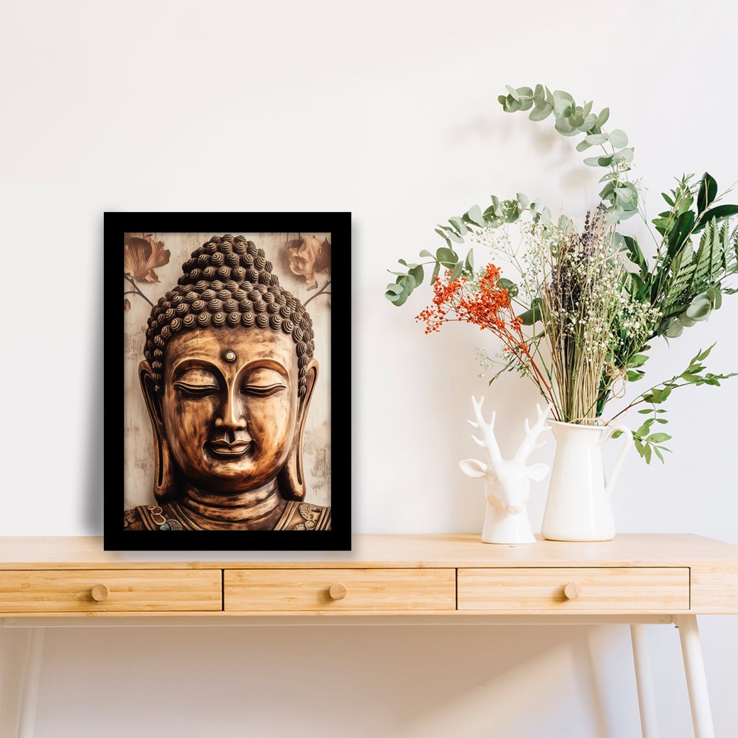 Lord Buddha: Peaceful Face Framed Art