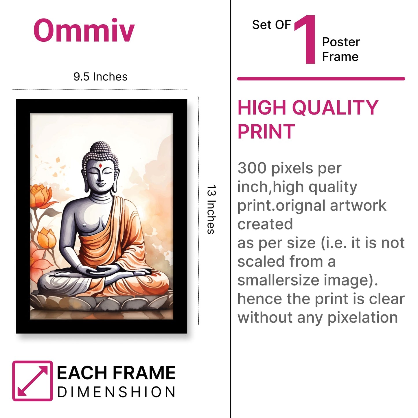 Lord Buddha: Peaceful Meditative Frame & Wall Art