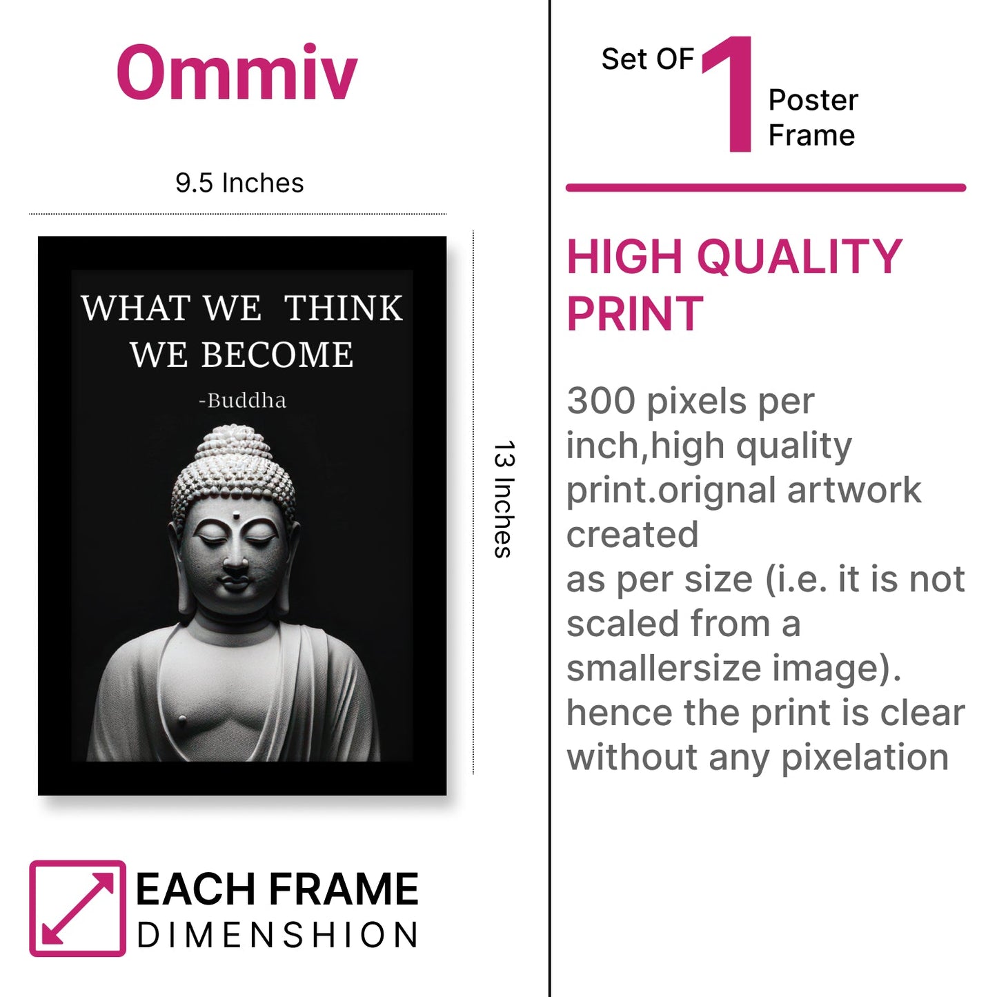 What We Think We Become: Inspiring Buddha Quote in Frame