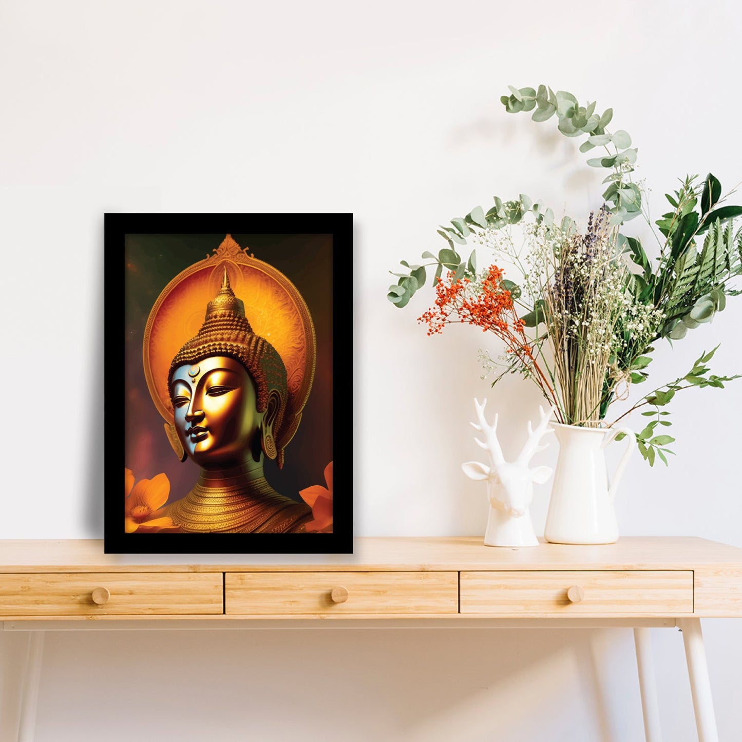 Calming Buddha Photo Frame & Elegant Wall Art
