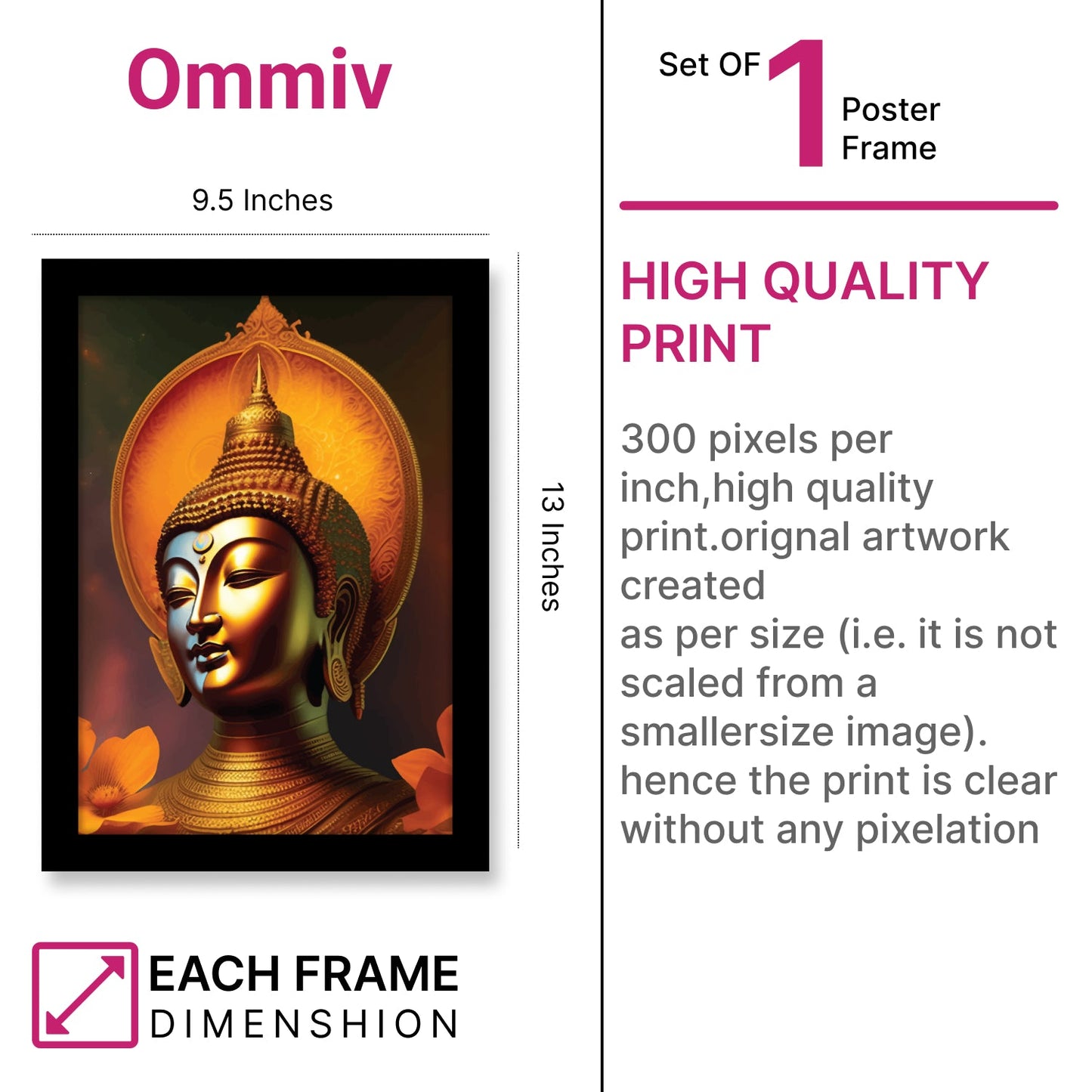 Calming Buddha Photo Frame & Elegant Wall Art