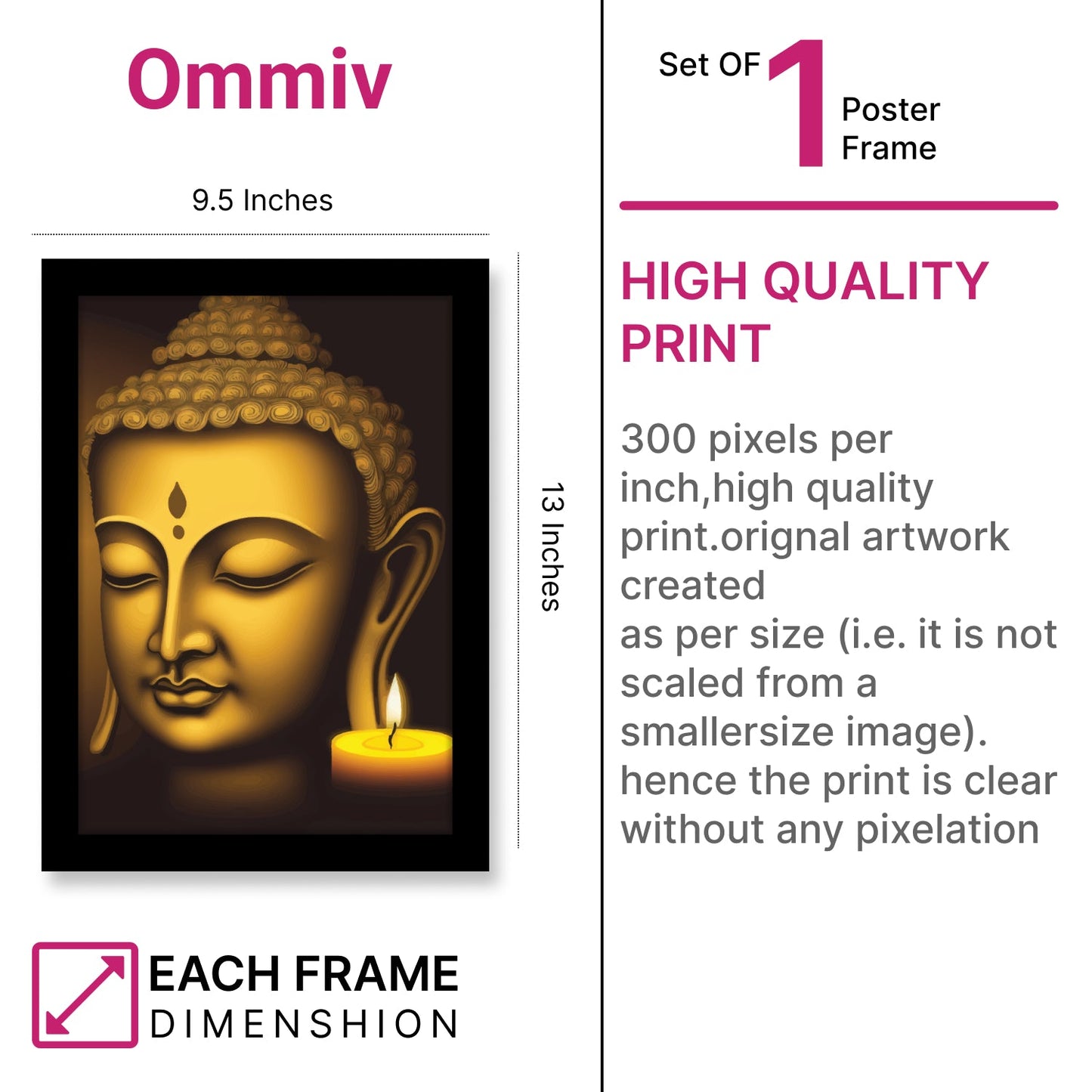 Buddha Peace Photo Frame & Wall Art