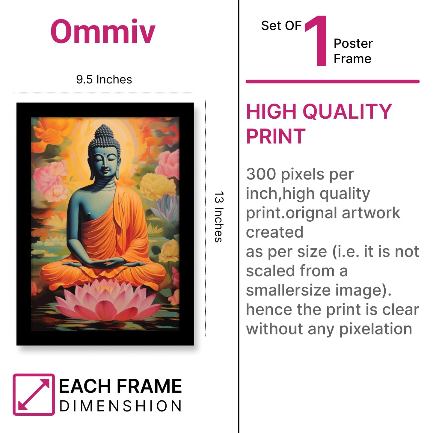 Meditative Buddha Photo Frame & Wall Art