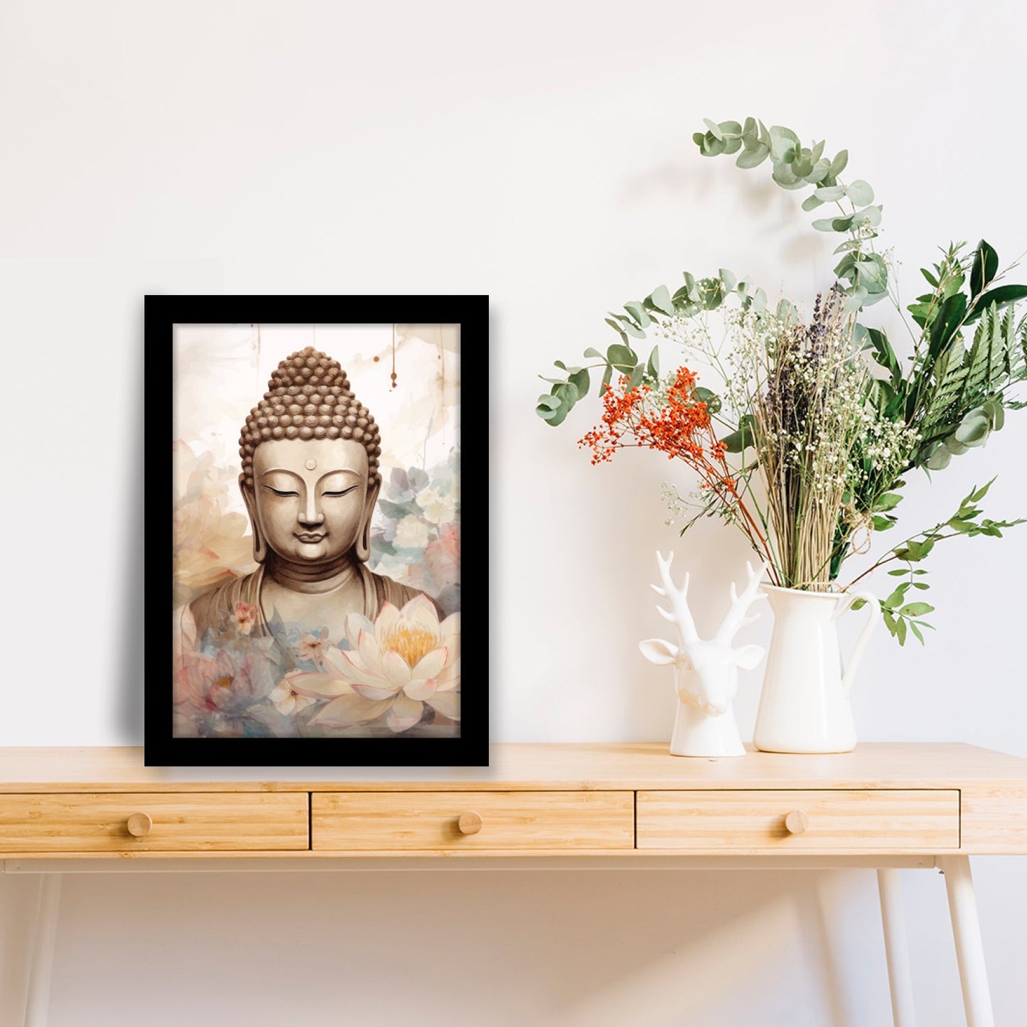 Serenity of Lord Buddha: Face Frame & Wall Art