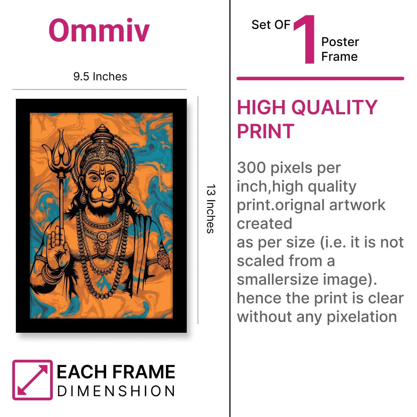 Lord Hanuman’s Blessing: Sacred Photo Frame