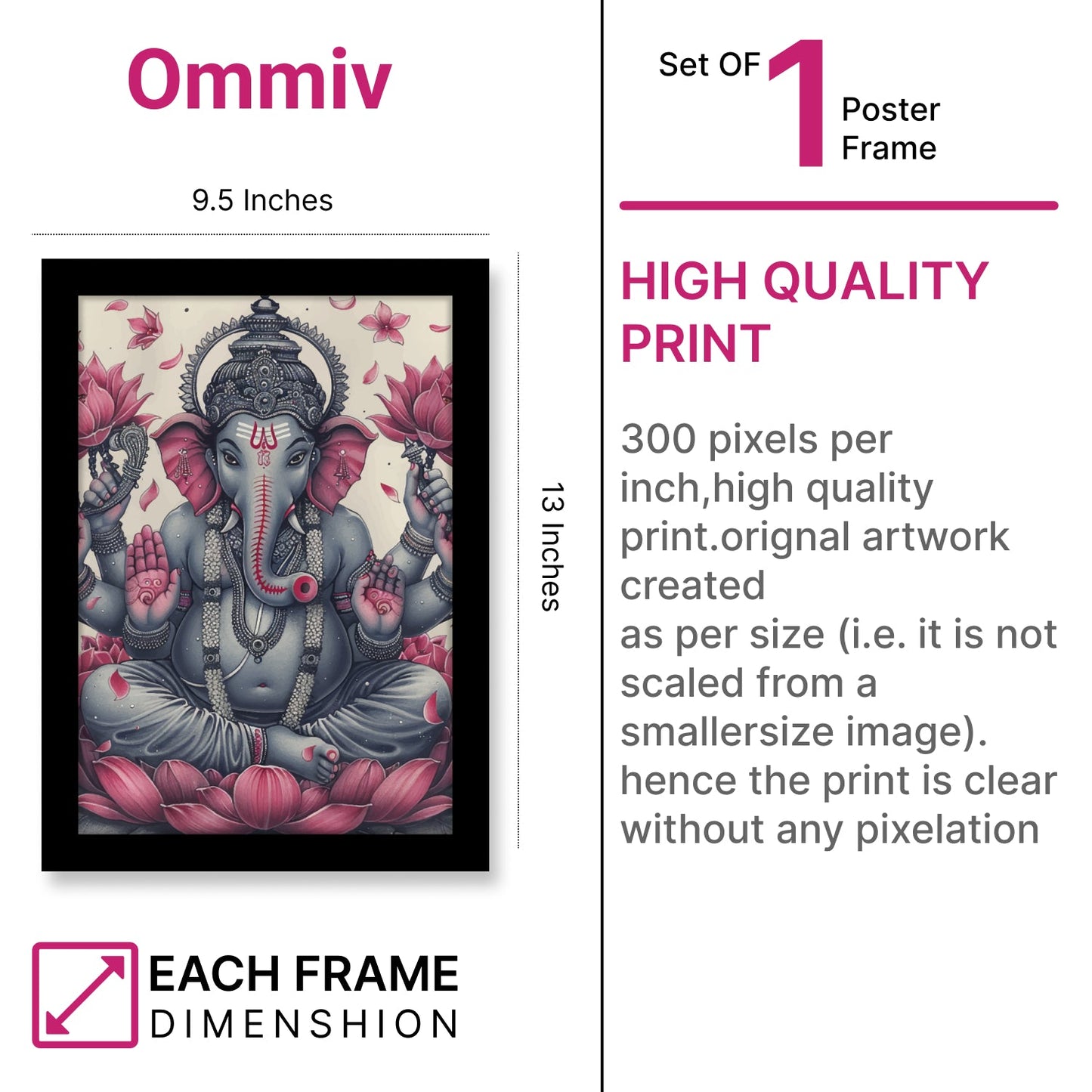Lord Ganesha Photo Frame and Wall Art
