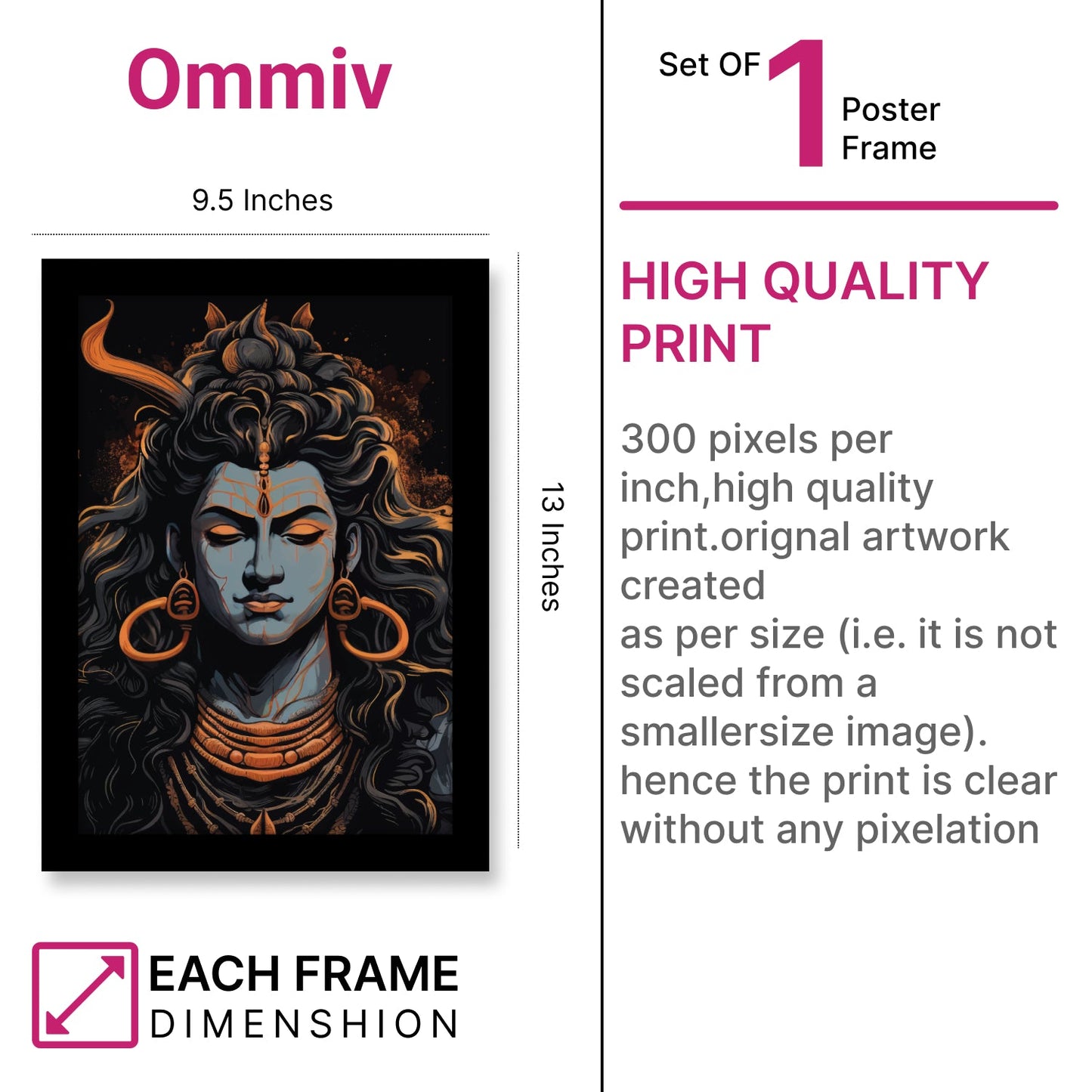 Lord Shiva Photo Frame & Wall Art
