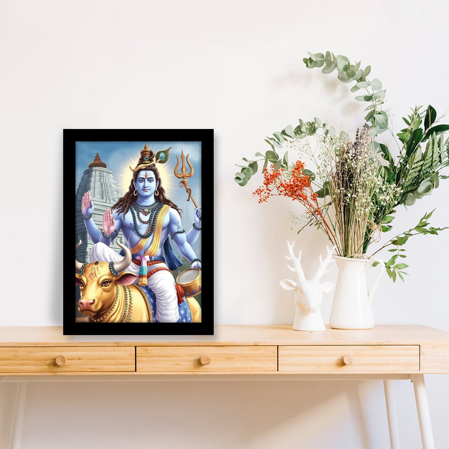 Lord Shiva & Nandi: Spiritual Photo Frame