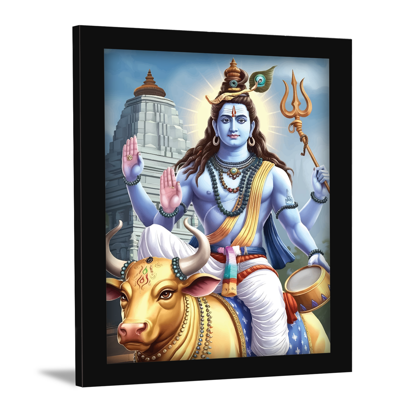 Lord Shiva & Nandi: Spiritual Photo Frame