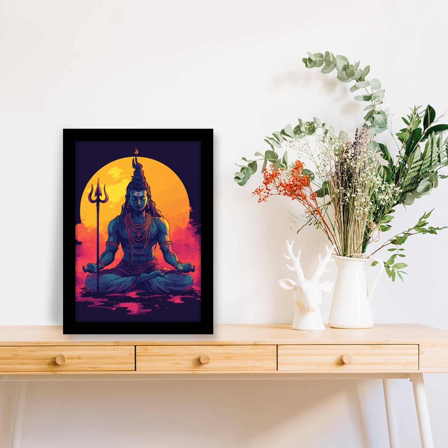 Lord Shiva in Meditation: Spiritual Photo Frame & Wall Art