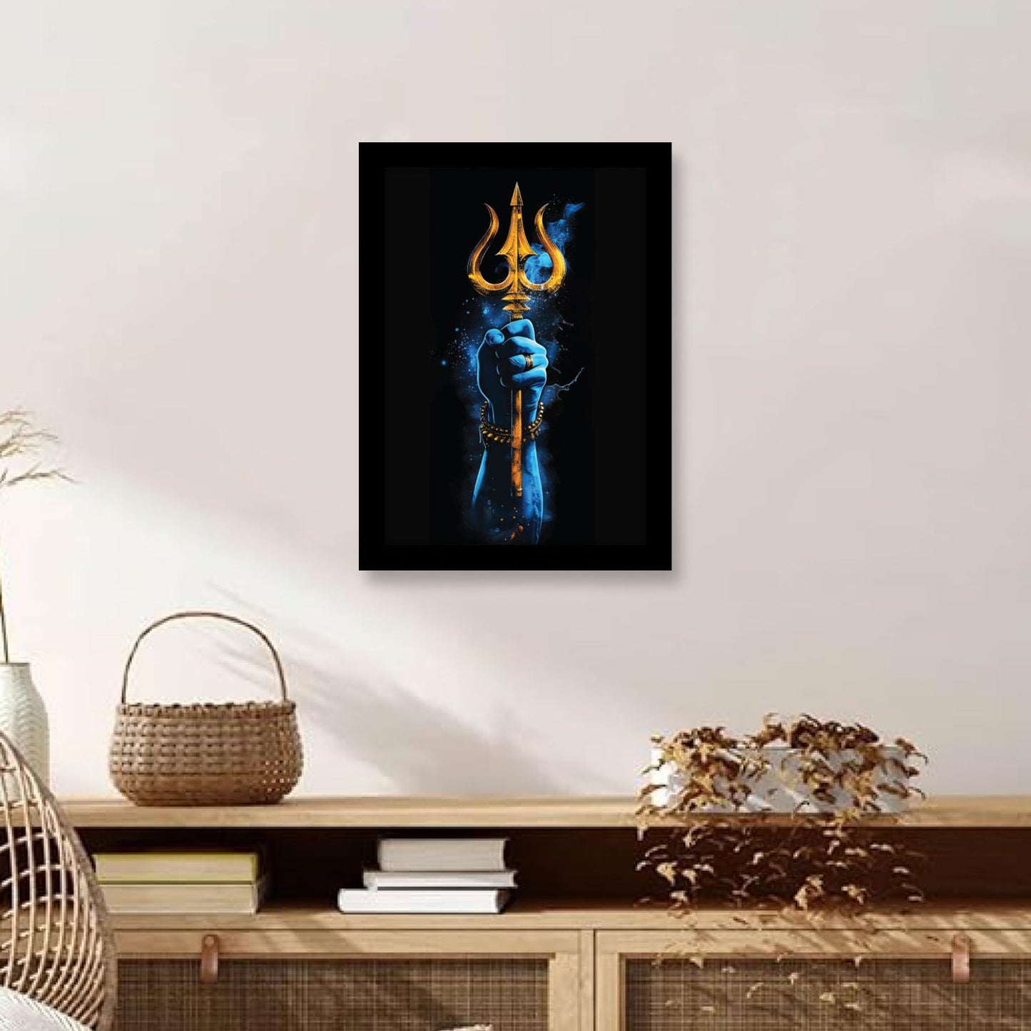 Sacred Trishul of Shiv Shakti Wall Art & Photo Frame